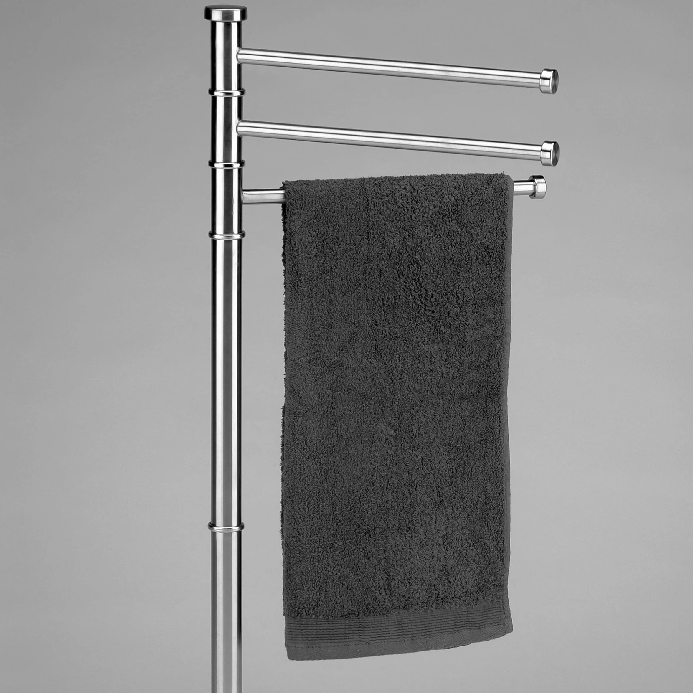 Kela Portasciugamani da Terra 85,5 cm Girevole 3 Barre SWING Acciaio Inox Opaco