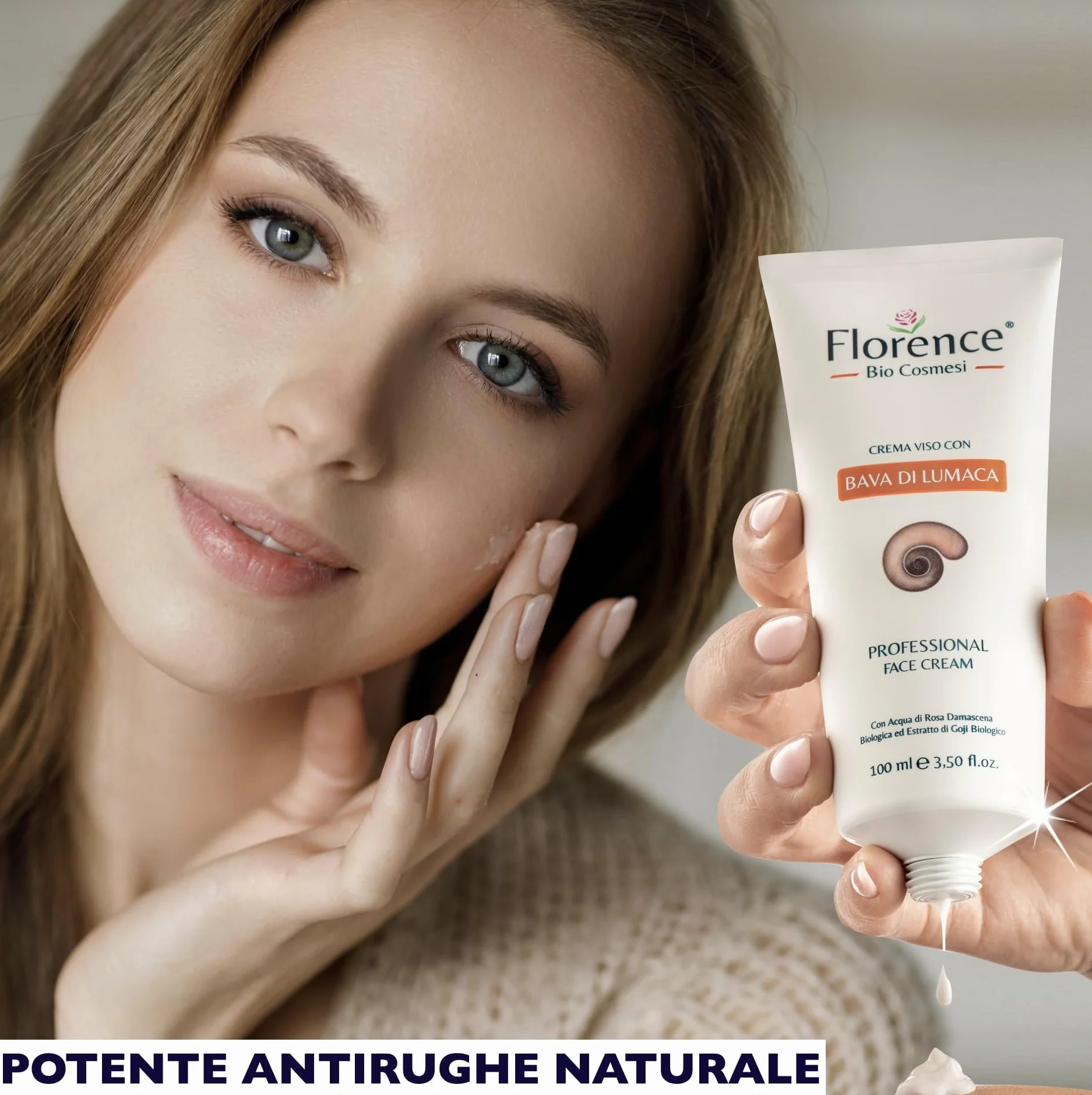 100ml. Bio Crema con Bava di Lumaca al 65%, Acido Ialuronico Puro 100%, Vitamina C, E. Ingredienti a Nota Azione Antietà, Cicatrizzante e Antimacchia per Viso, Collo e Contorno Occhi.