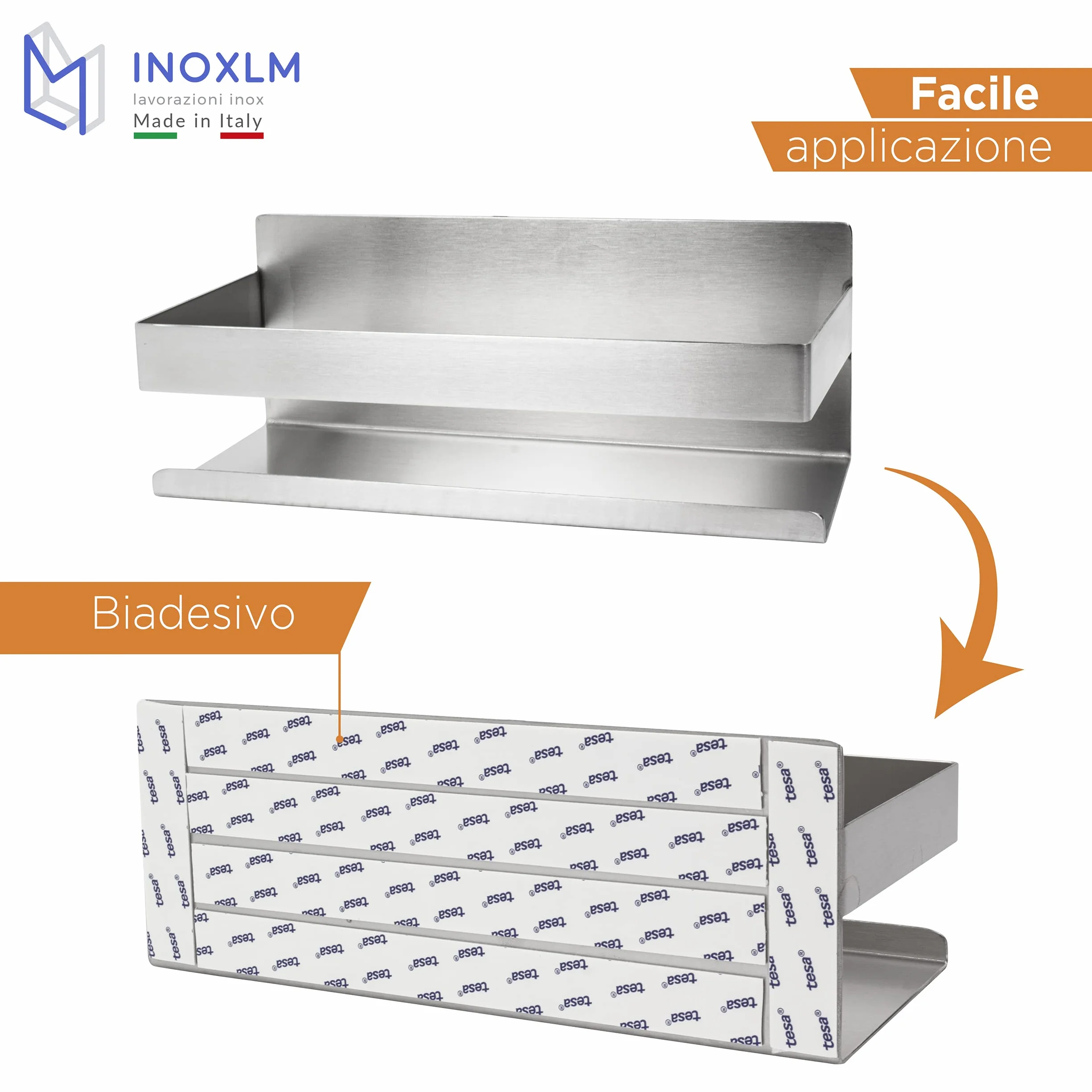 Mensola Doccia Autoadesivo Angolare Organizzatore Acciaio Inox INOXLM
