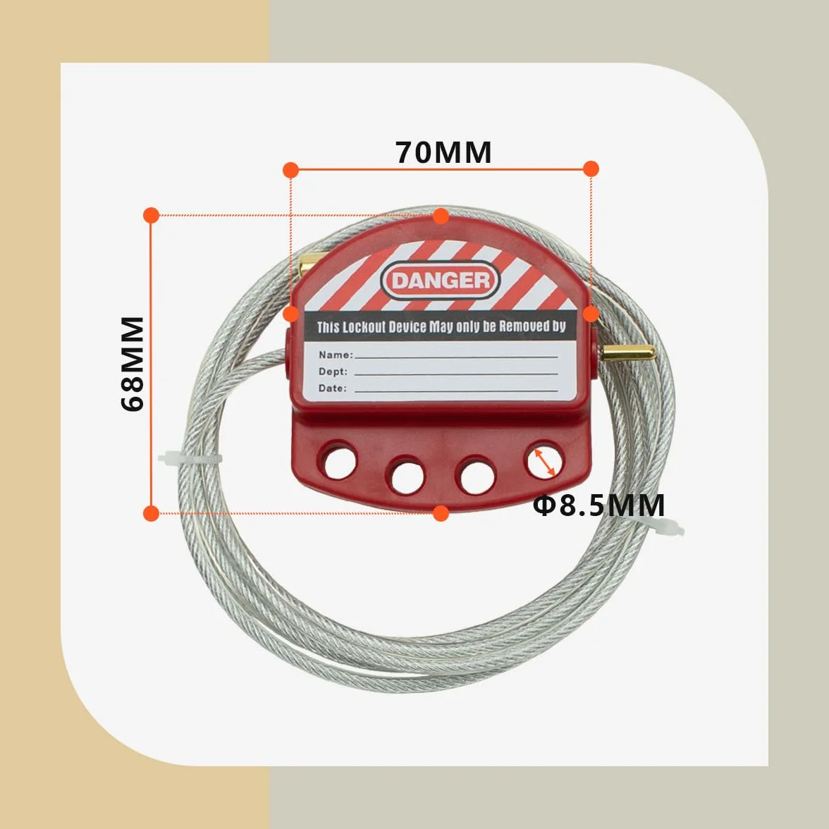 Cavo d'acciaio regolabile Bwintech 2 pezzi per blocco tagout lucchetti sicurezza