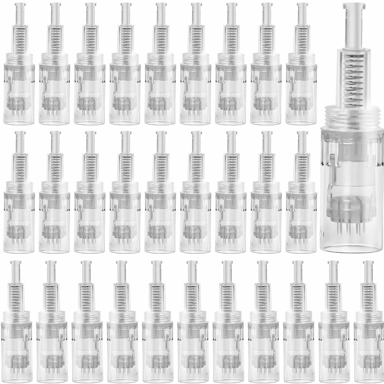 30 pezzi Microneedling: 12 Pins Microneedling Aghi di ricambio Microneedling, Sostituzione Derma Pen Microneedling Teste di ricambio per la rimozione di acne, cicatrici e pieghe dell'obesità