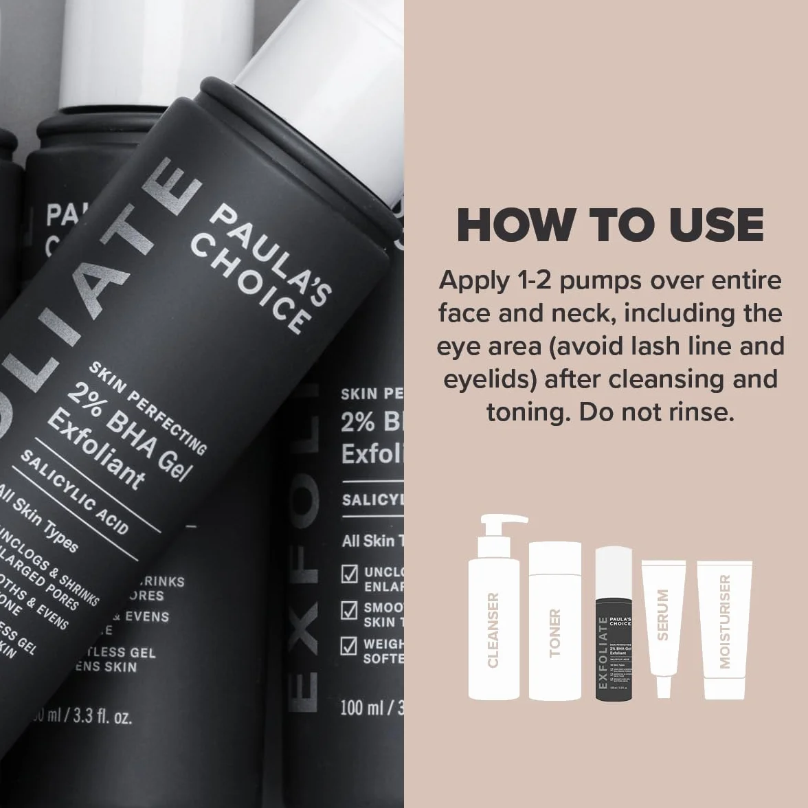 Paula’s Choice SKIN PERFECTING 2% BHA Esfoliante Gel - Leggero & Che Non Appiccica - Peeling Viso Combatte i Brufoli e i Punti Neri - con Acido Salicilico - Tutti i Tipi di Pelle - 100 ml