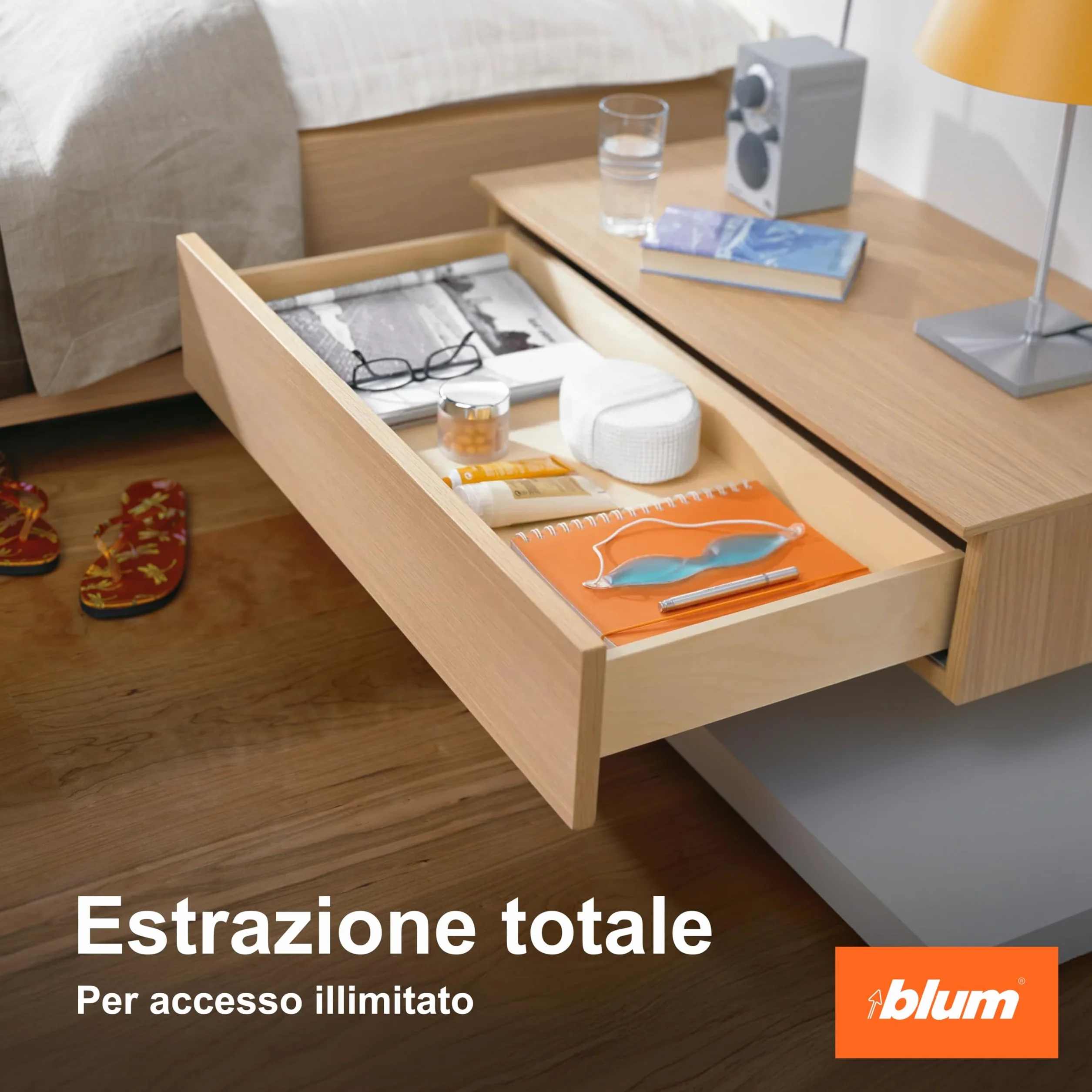 Blum Tandem estrazione totale 450 mm guida sottopiano invisibile Soft-close con ammortizzamento Blumotion 1 paio