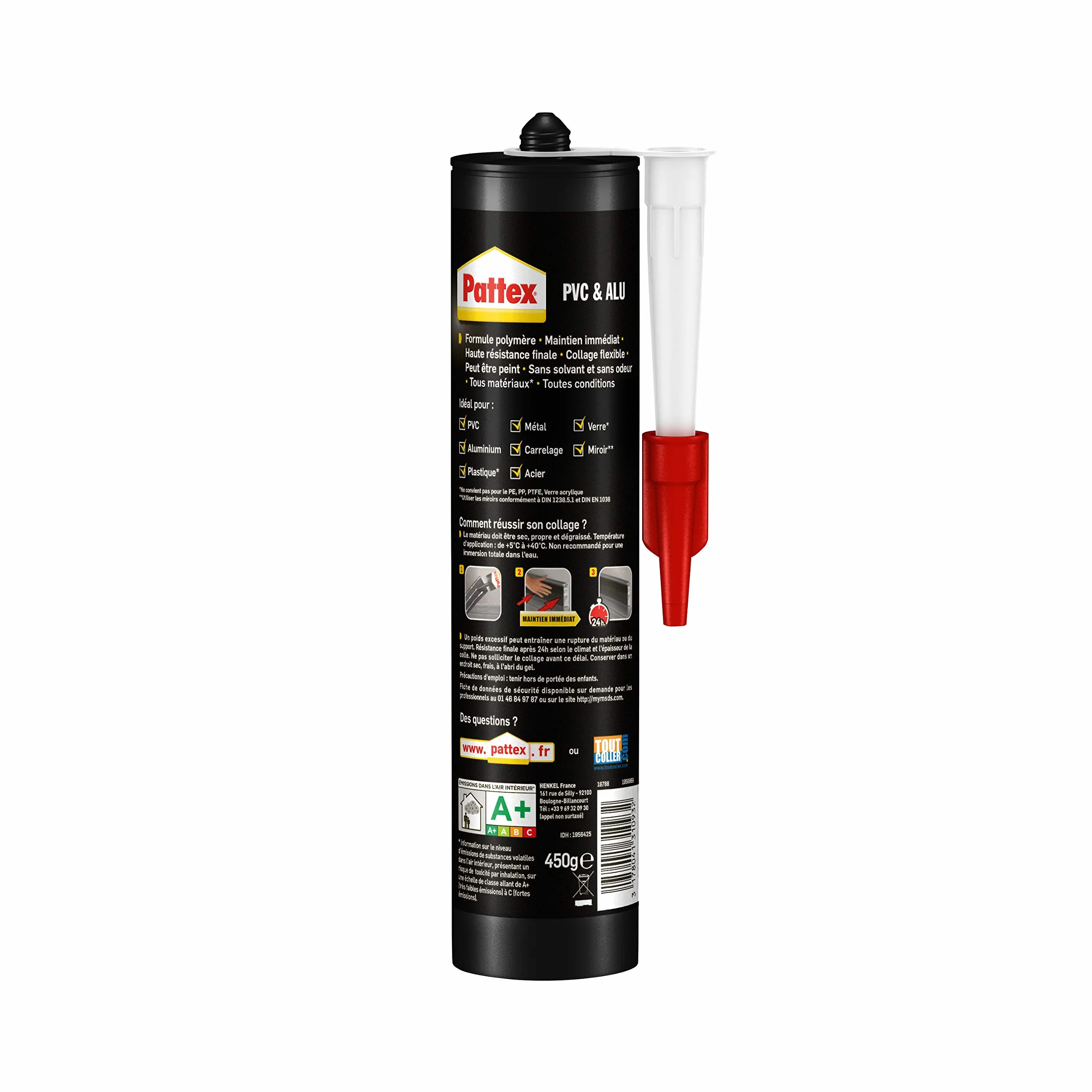 Pattex Colla di fissaggio per alluminio e PVC Bianco