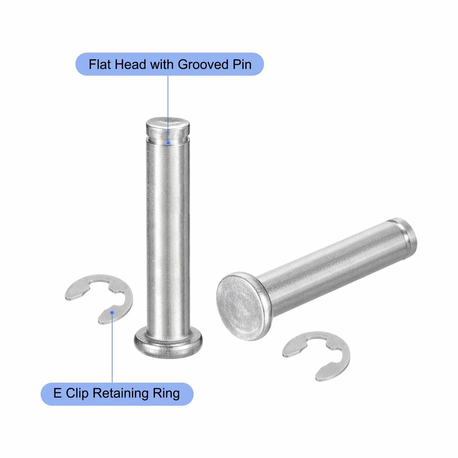 QUARKZMAN Zestaw 5 sztuk M8x40mm Perno Posizionamento Cilindrico Acciaio Inossidabile 304 Argento
