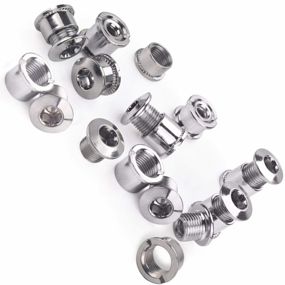 Bulloni per Corone in Lega di Alluminio M8 Argento 5 Set per Bici da Corsa MTB Bici da Strada