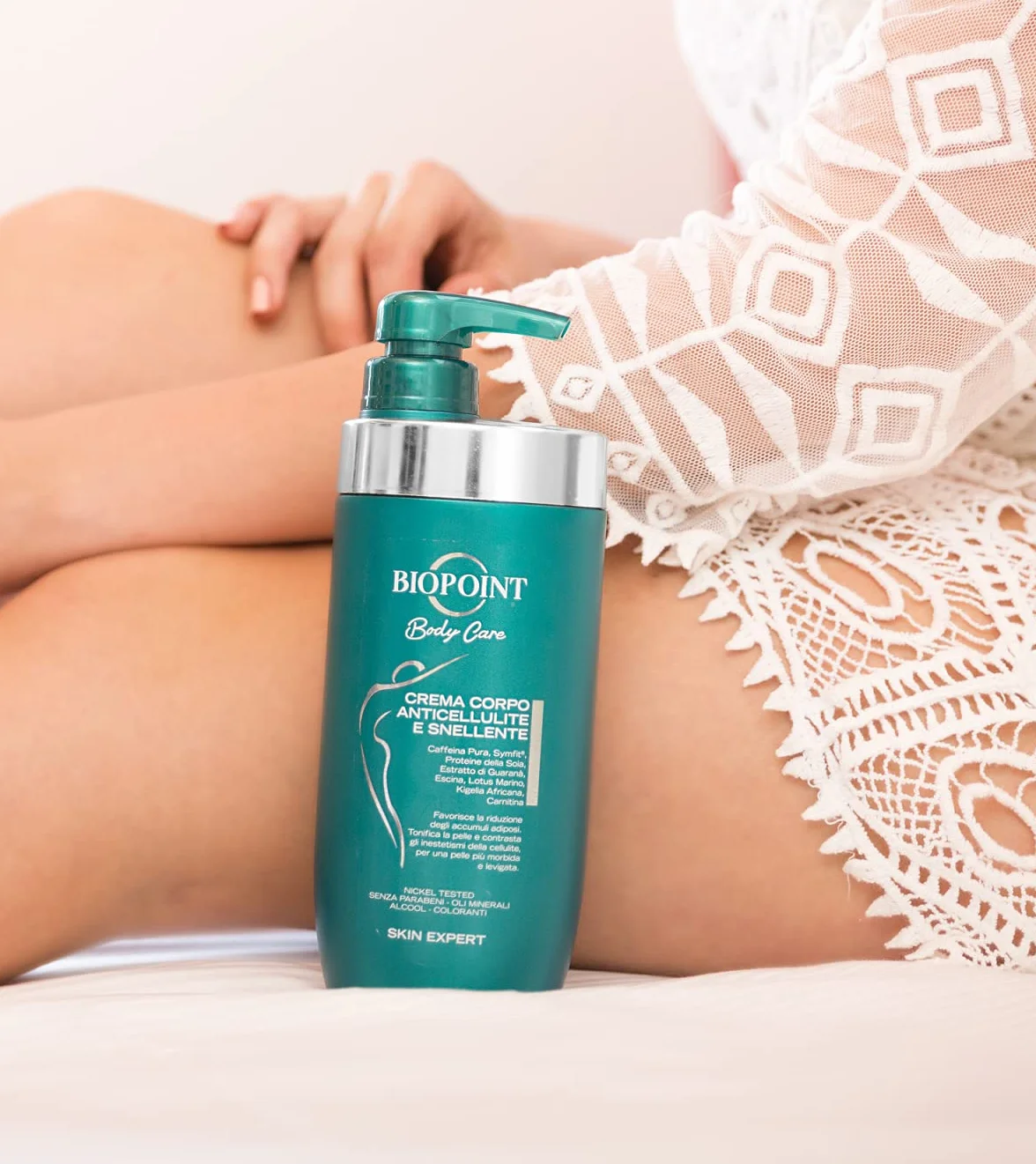 Biopoint - Crema Corpo Anticellulite ad Azione Rassodante, Drenante e Tonificante, Contribuisce alla Riduzione degli Accumuli Adiposi e a Contrastare gli Inestetismi della Cellulite, 500 ml