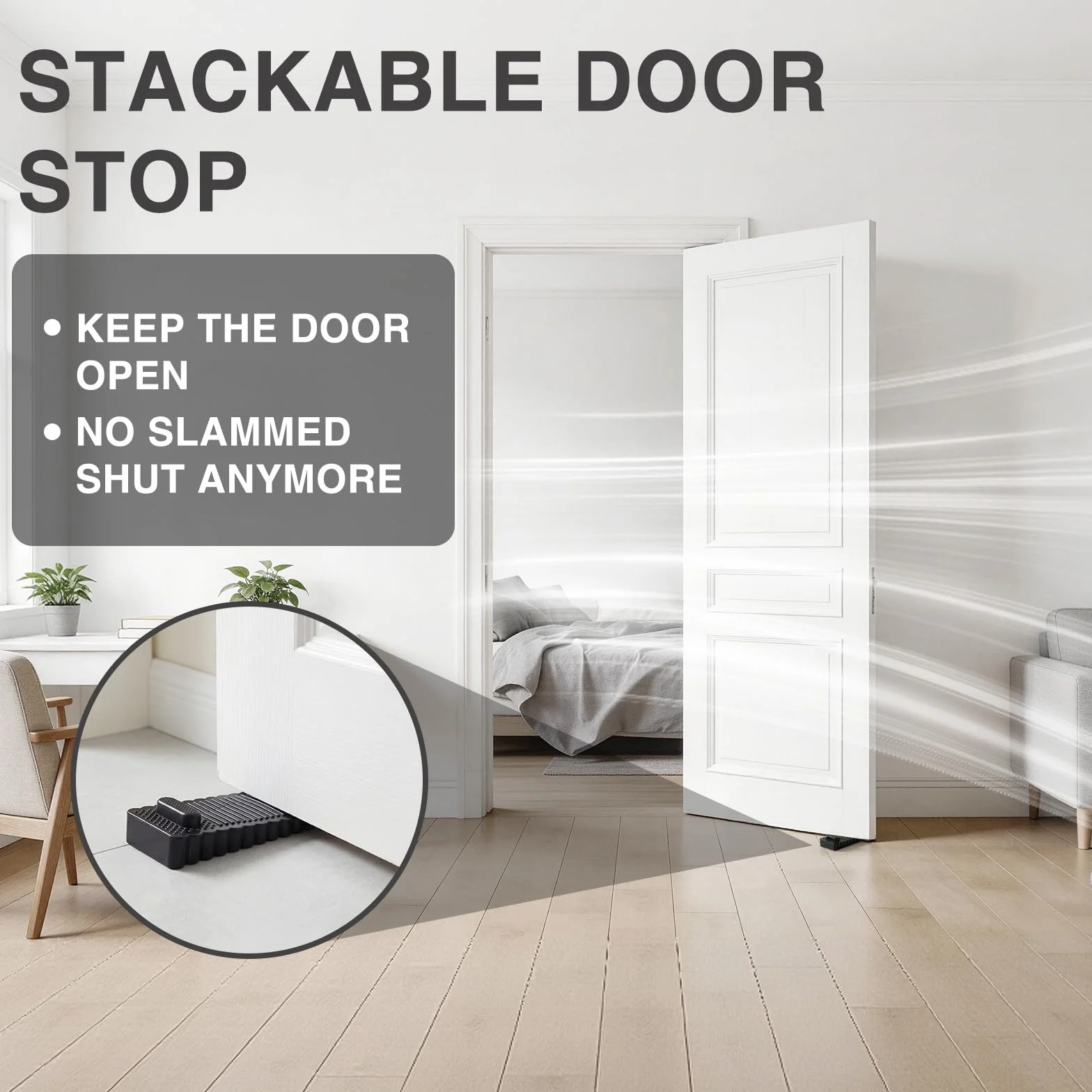 Oderra Cale Porta Pavimento in PVC 6 Pezzi Regolabile in Altezza - Nero