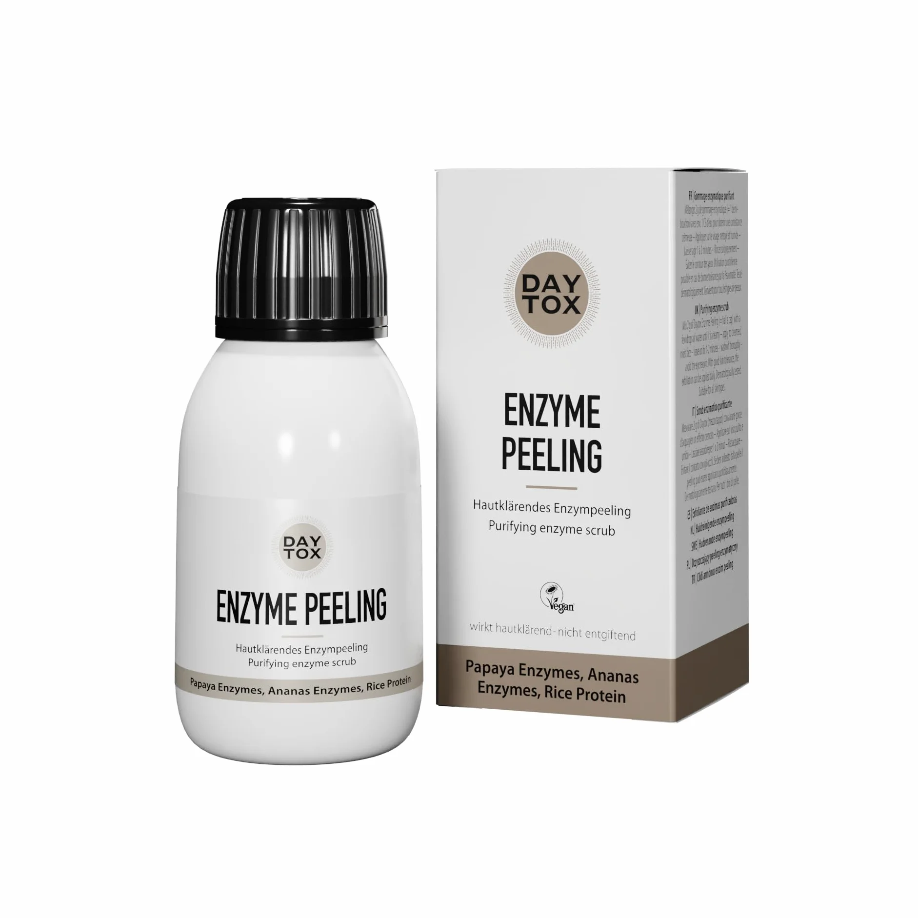 DAYTOX - Peeling enzimatico - Peeling enzimatico per la pulizia della pelle - Vegano, senza coloranti, senza silicone e parabeni - 1 x 35 g