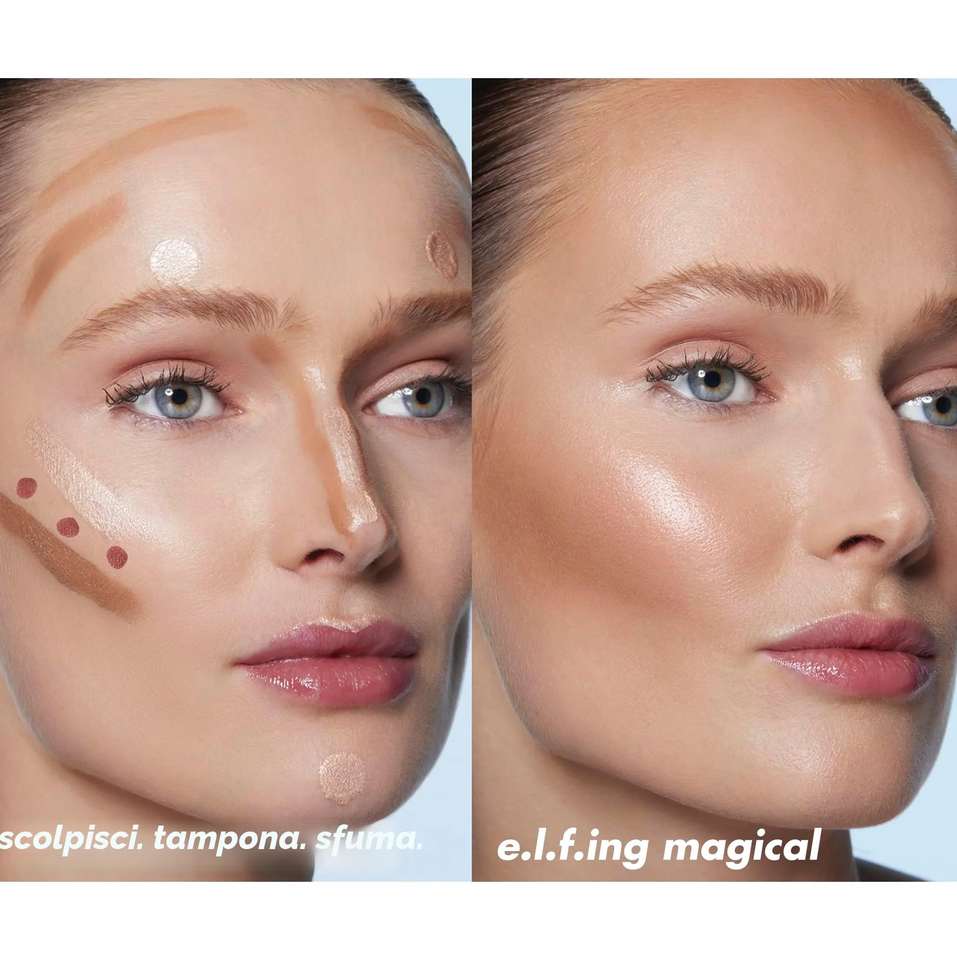 e.l.f. Halo Glow Highlight Beauty Wand, stick highlighter liquido per una pelle luminosa e brillante, formula modulabile, prodotto vegano e non testato sugli animali, Champagne Campaign