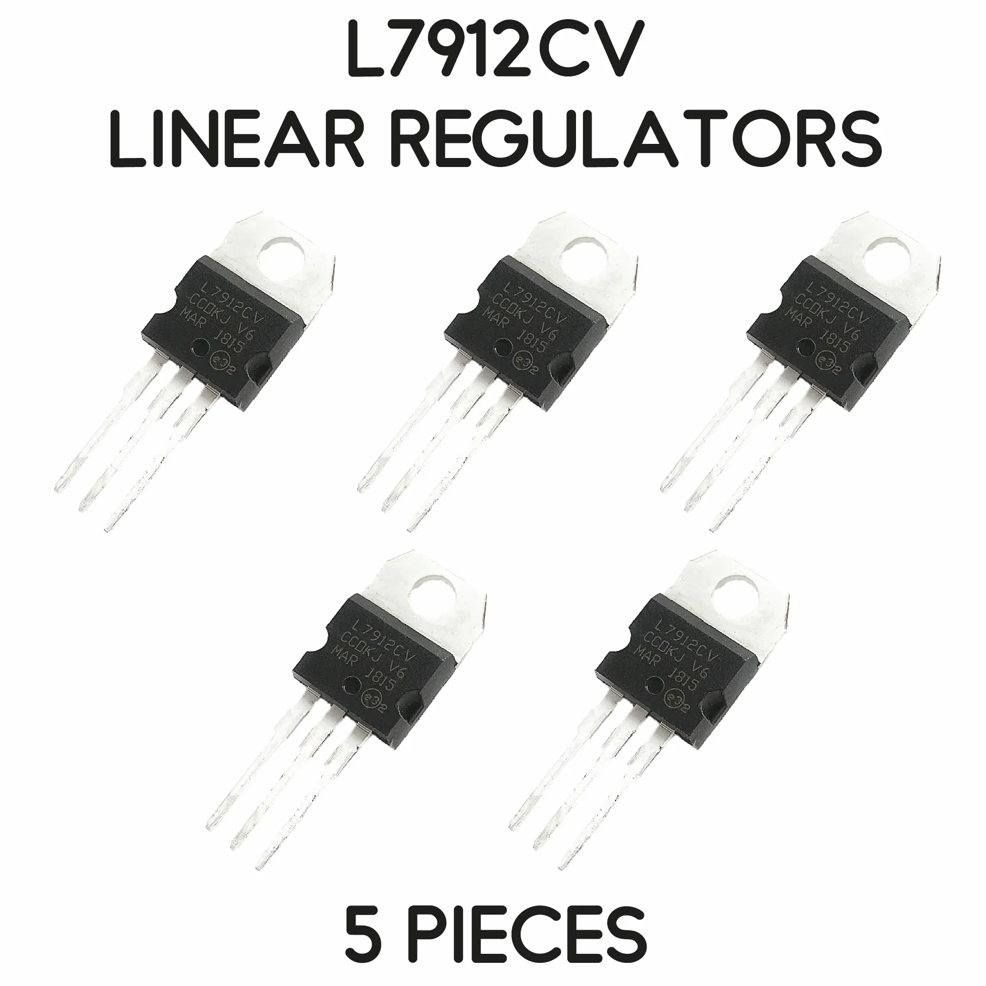 Kit 5 regolatori tensione negativa -12V 1.5A TO-220 L7912 LM7912