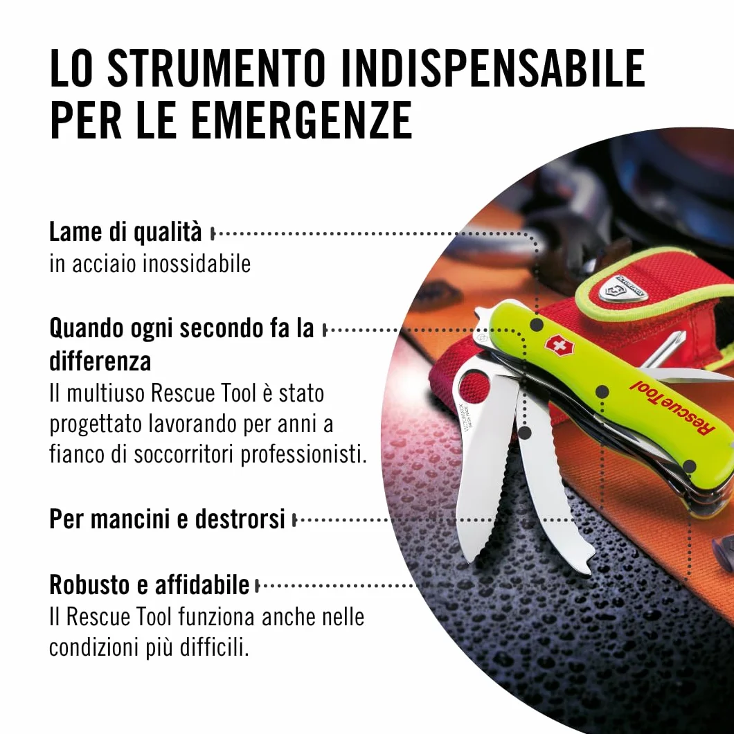 Victorinox Rescue Tool MW Oryginalny Scyzoryk 13 Funkcji Lama Falista Śrubokręt 7 mm Blokada Jedną Ręką