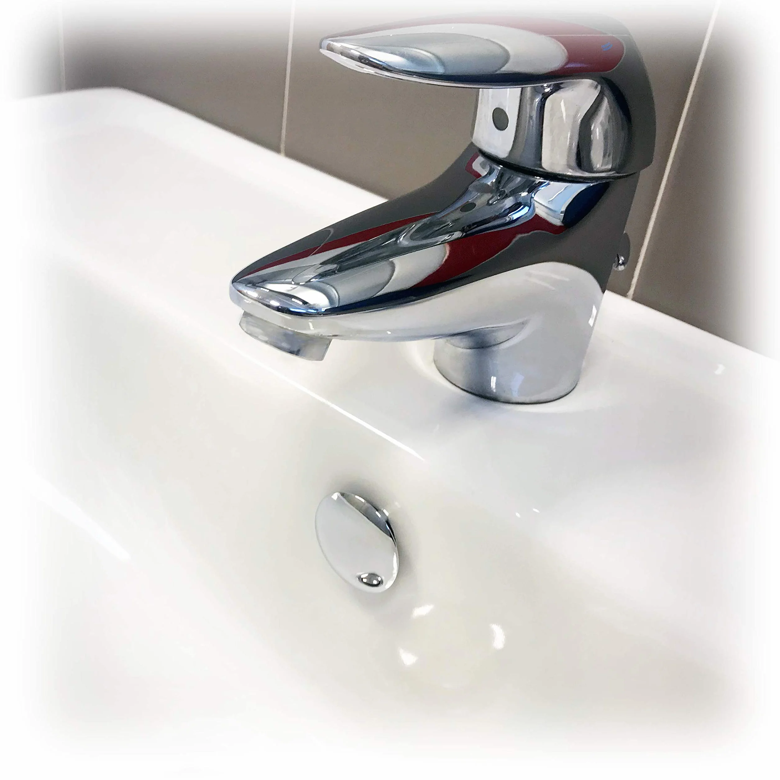 Fischer TTP Cromato Coperchio Foro Troppo Pieno per Lavabi Lavandini Bidet