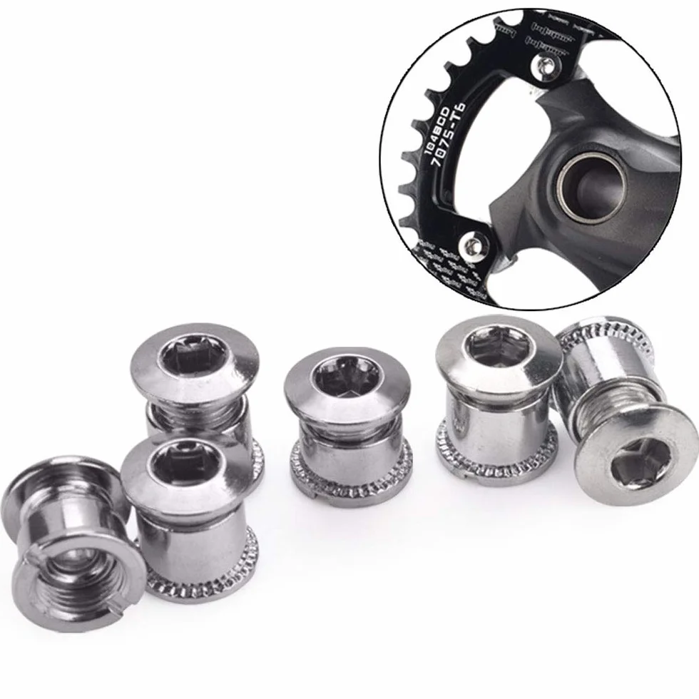 Bulloni per Corone in Lega di Alluminio M8 Argento 5 Set per Bici da Corsa MTB Bici da Strada