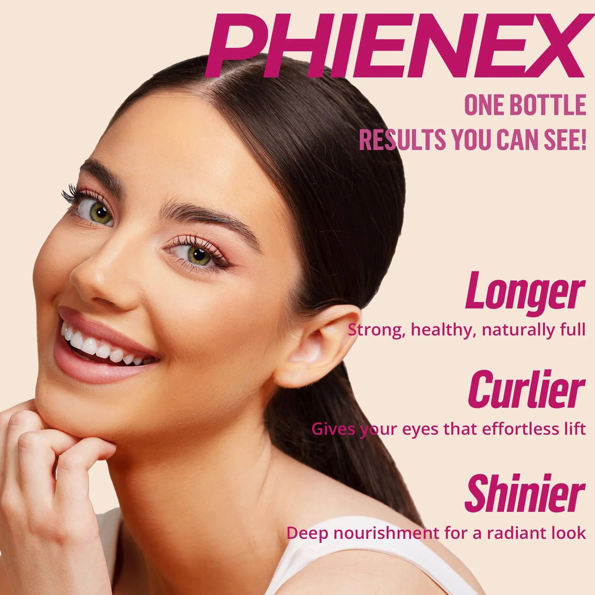 PHIENEX 2026 New Version Siero per ciglia, per una crescita rapida e ciglia più lunghe, folte e voluminose, con il Complesso di Peptidi Botanici US DermaCraft Labs - 3ml (mental)