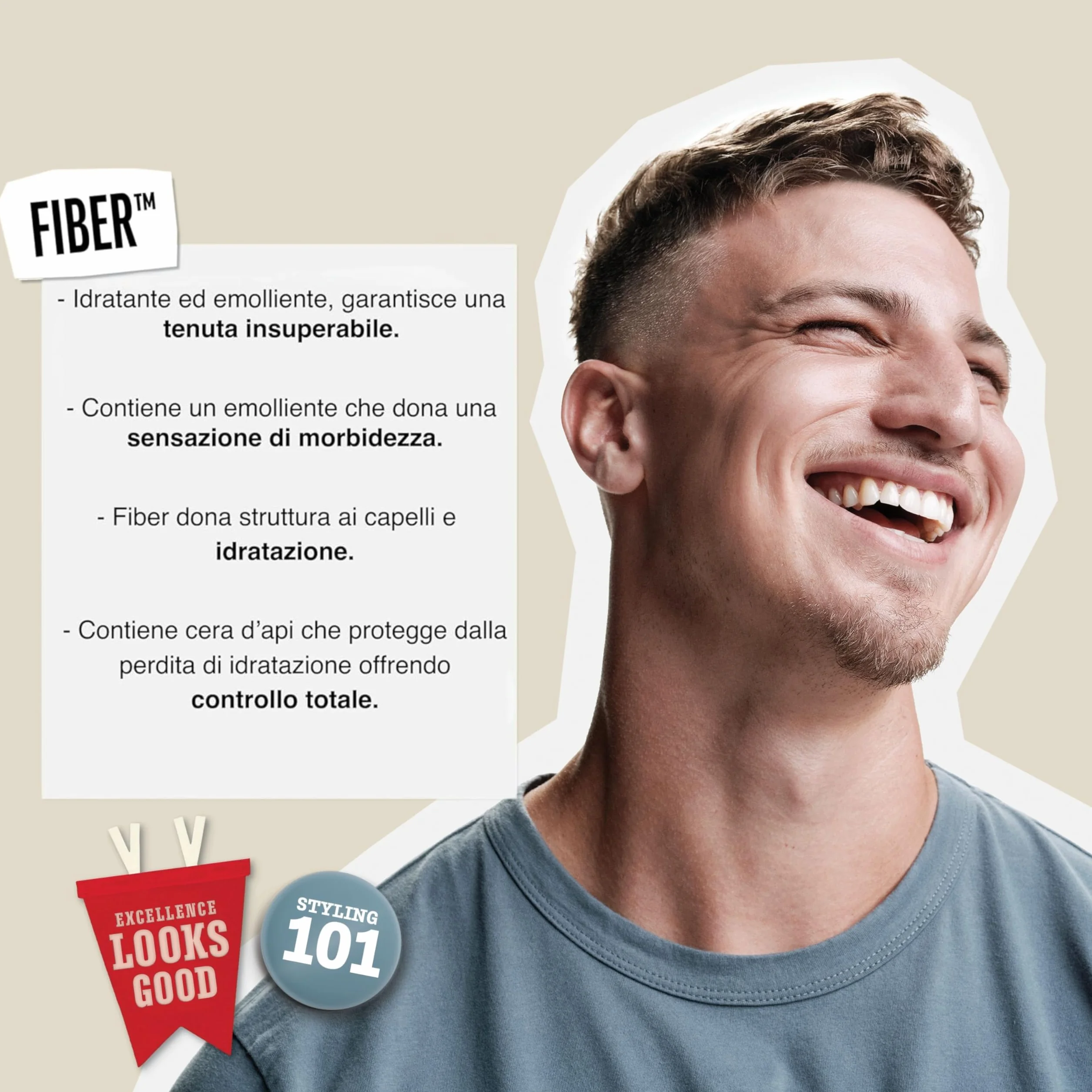 American Crew Fiber Cera Fibroso Per L'uomo, 3 Once, Azzurro, 85 Grammo