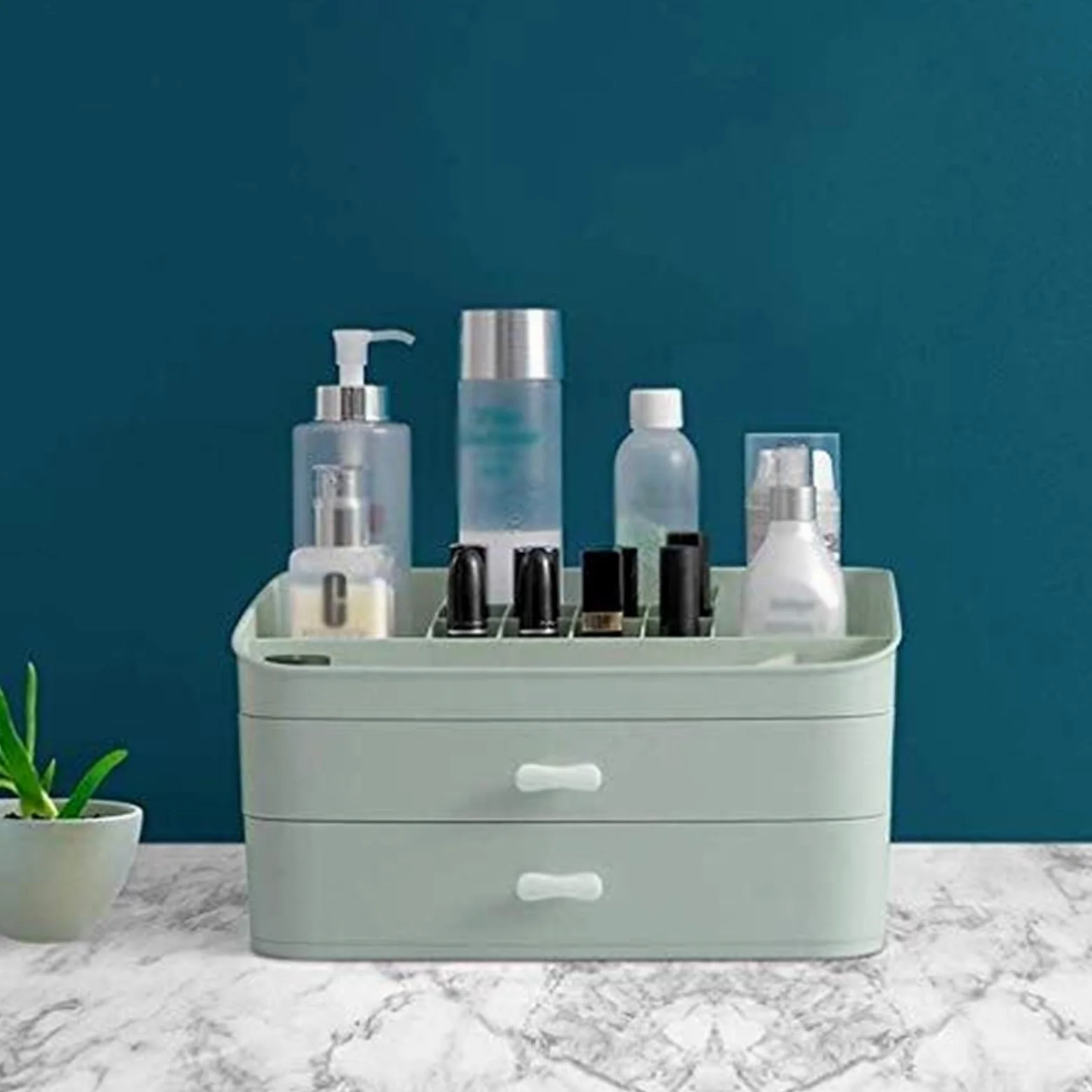 Porta Trucchi,Toeletta Scomparti per L'organizzazione E La Conservazione dei Cosmetici del Trucco Multifunzione