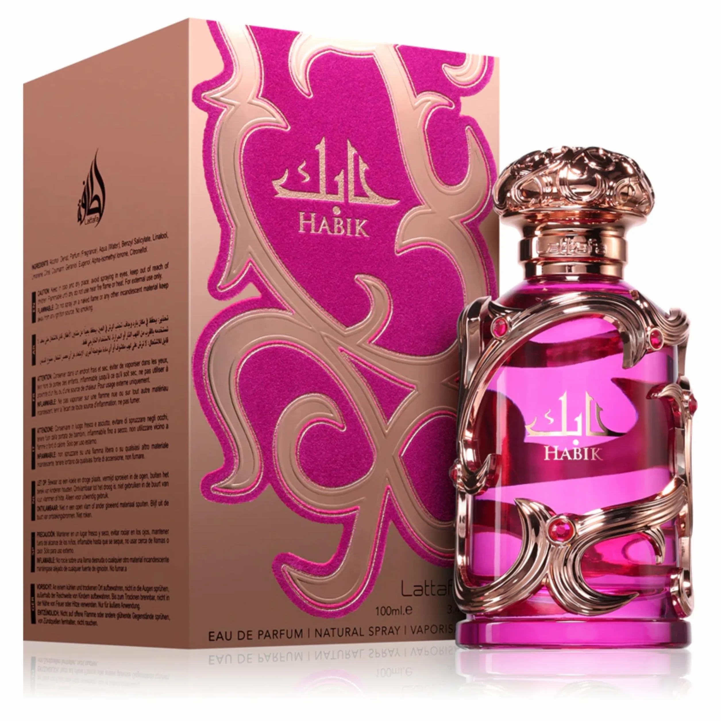 Lattafa Habik - Floreale, Fruity, Fresh, Musky - Eau de Parfum Spray Long-Lasting Fragrance for Women, 3.4 Ounce / 100 ml