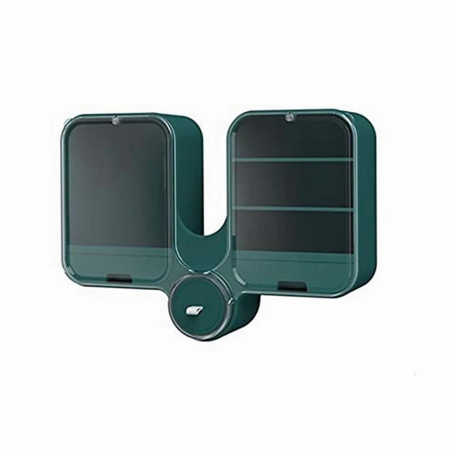 Porta Trucchi,Toeletta Cosmetici Cura della Pelle Rossetto Profumo Bagno Toilette Portaoggetti da Parete Senza Foratura Grande capacità Scatola di Stoccaggio Multifunzione(Grün)