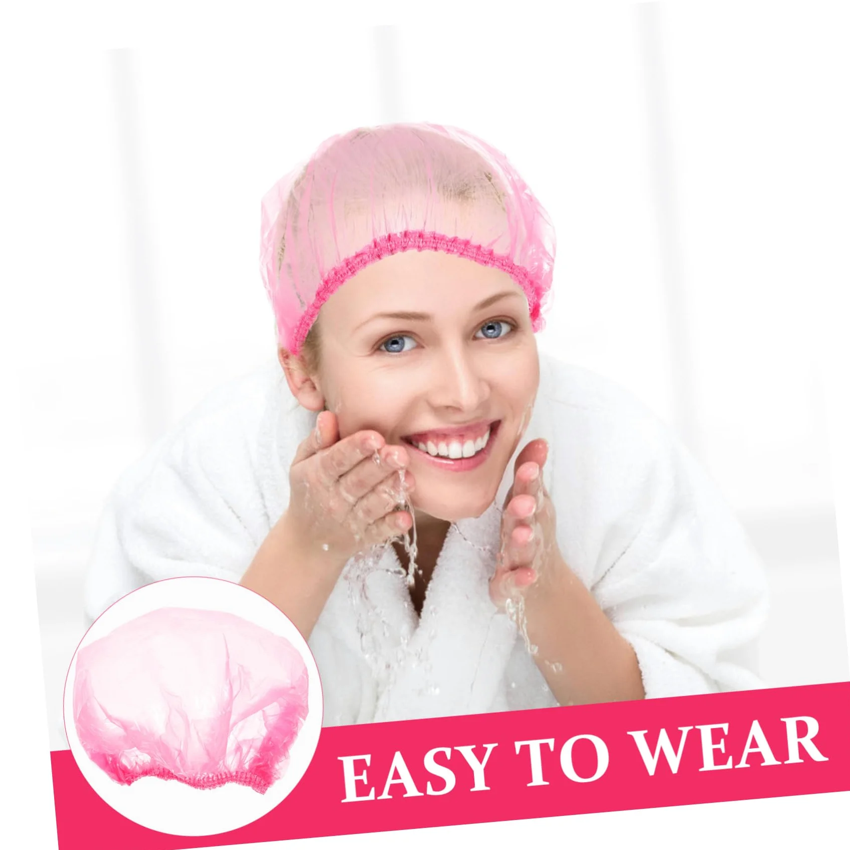 Cuffie Da Doccia Monouso Elastiche Grandi 44 Cm 500 Pezzi Impermeabili Per Donna Chioma Lunghi Uso Casa Spa Salone Hotel