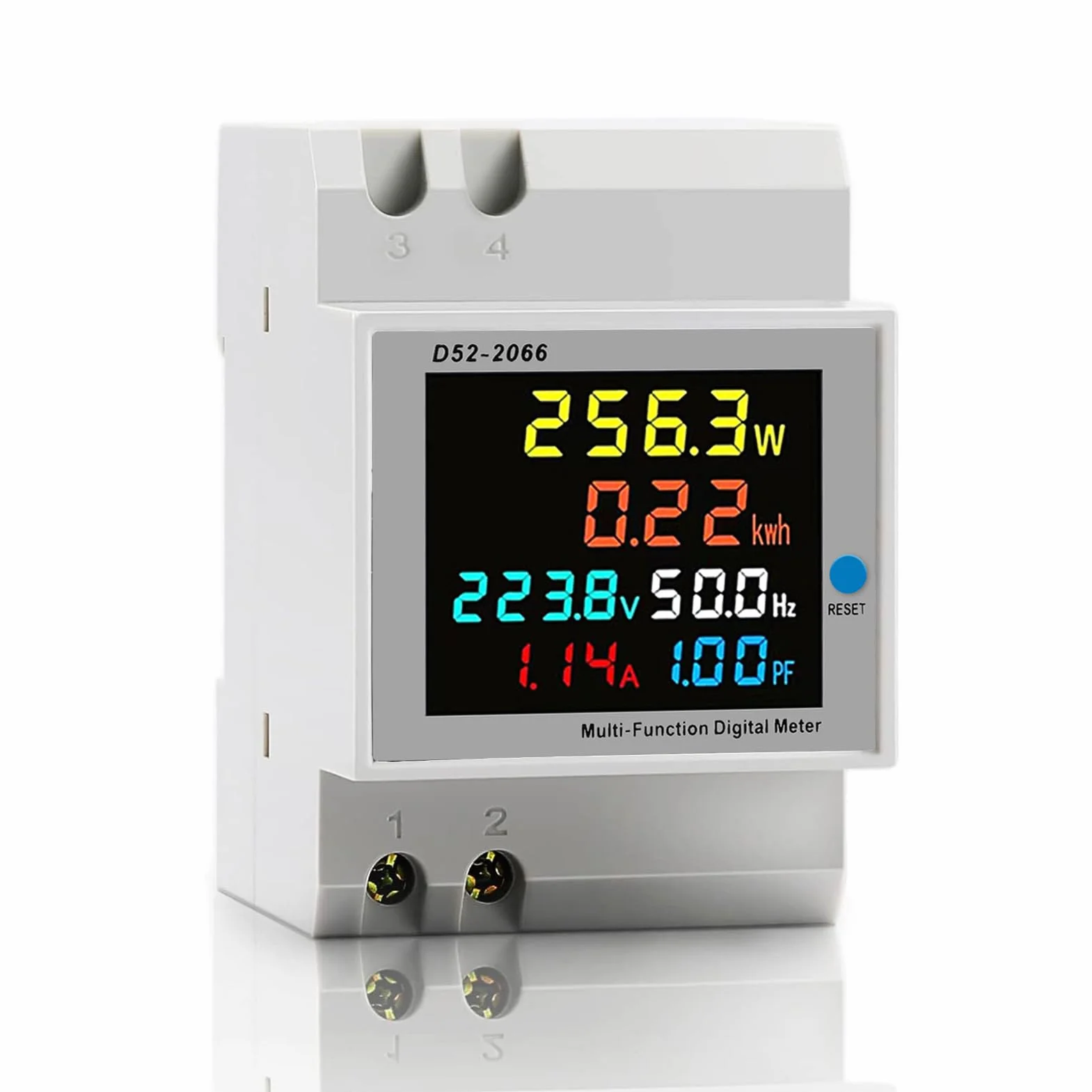Contatore Energia Elettrica AC40-300V 100A Multifunzione 6 in 1 Digitale Amperometro Voltmetro Guida DIN Monofase 230V