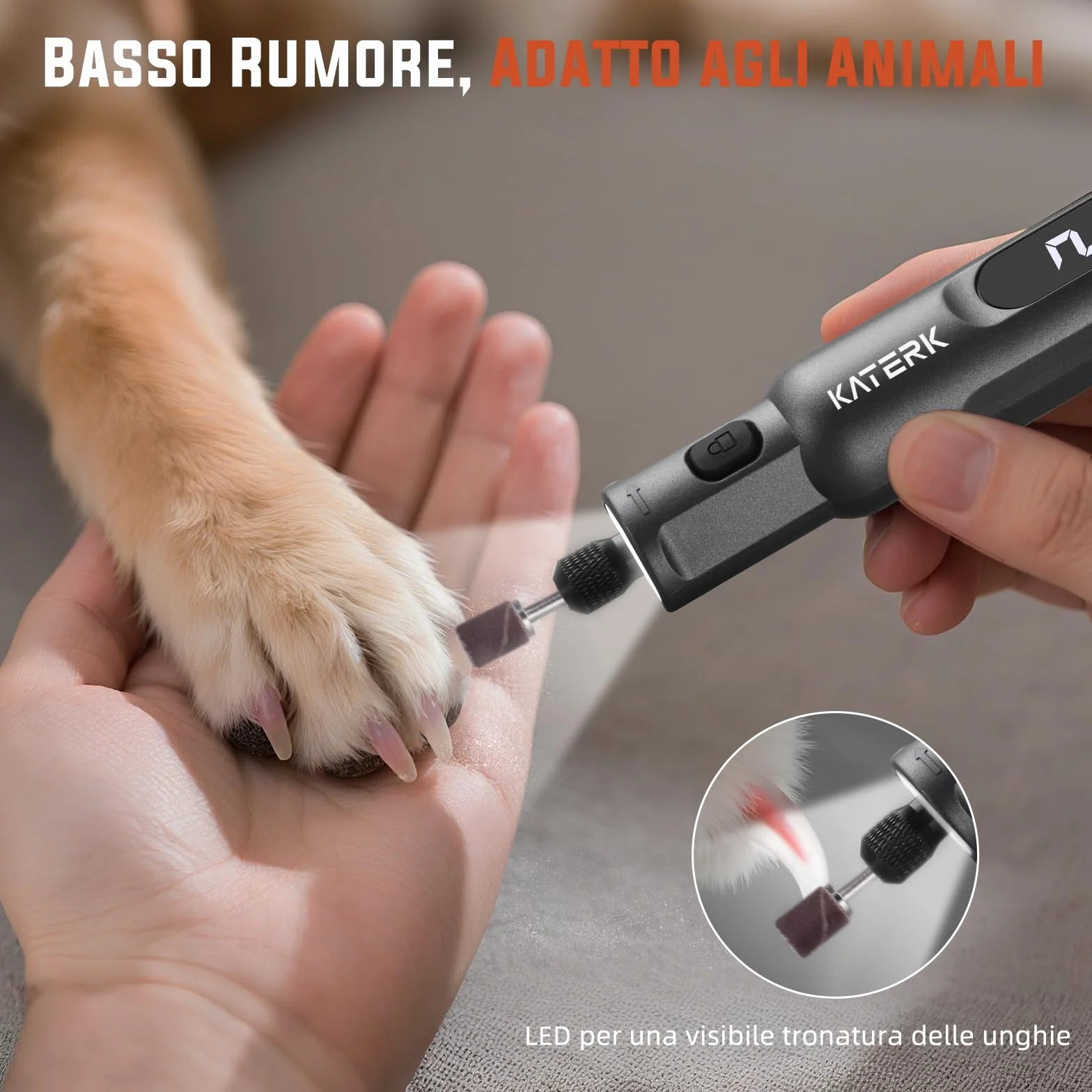 Katerk Kit di Utensile Multifunzione 3.7V Utensile Rotante 20000 giri/min 2500mAh 70 Accessori per Foratura Fresatura Incisione Lucidatura Grigio