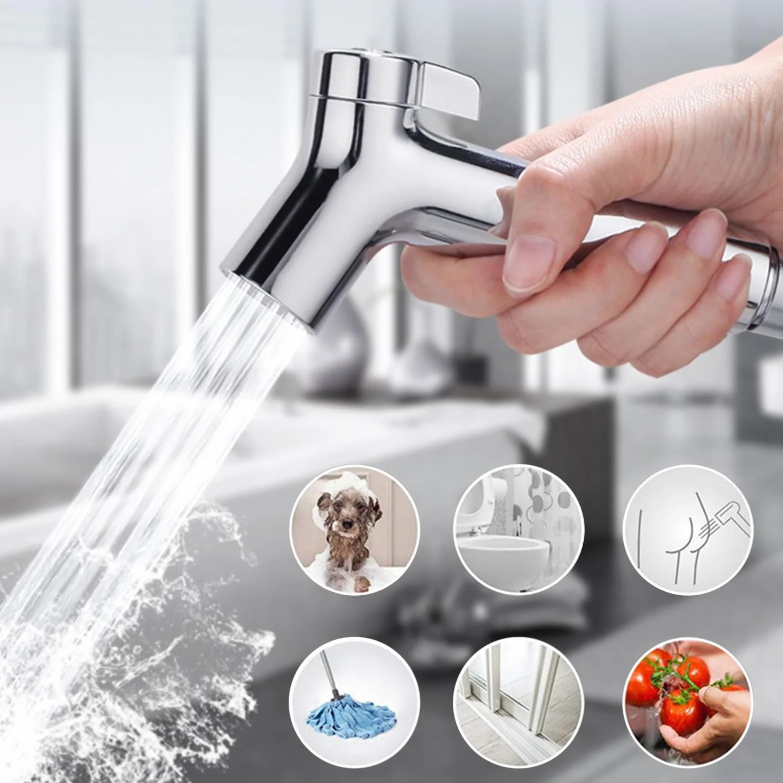 Spruzzatore per Bidet Portatile Doccetta Regolabile Igiene Personale Doccia Bagno WC