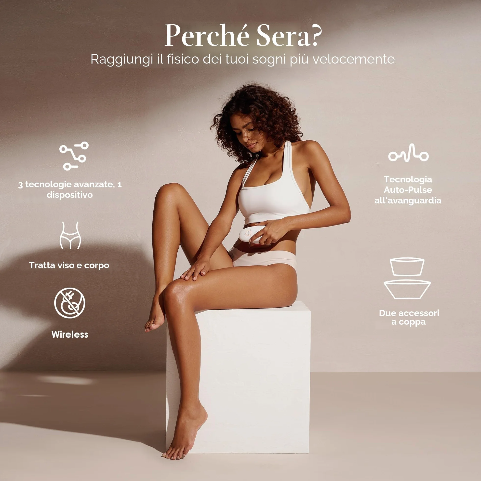 Contorno Corpo a Vuoto SERA di Project E Beauty | EMS | Terapia a Luce LED | Riduzione del Grasso Corporeo | Tonificazione e Rassodamento | Modellamento e Scolpitura | Miglioramento della Circolazione