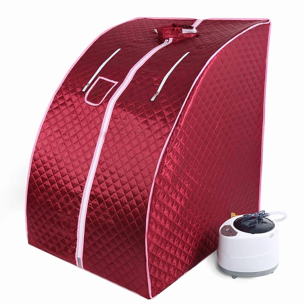 HUOLE Sauna Cabina pieghevole 1,8 l portatile telecomando 9 opzioni timer vapore ultra sottile 98 x 80 x 70 cm