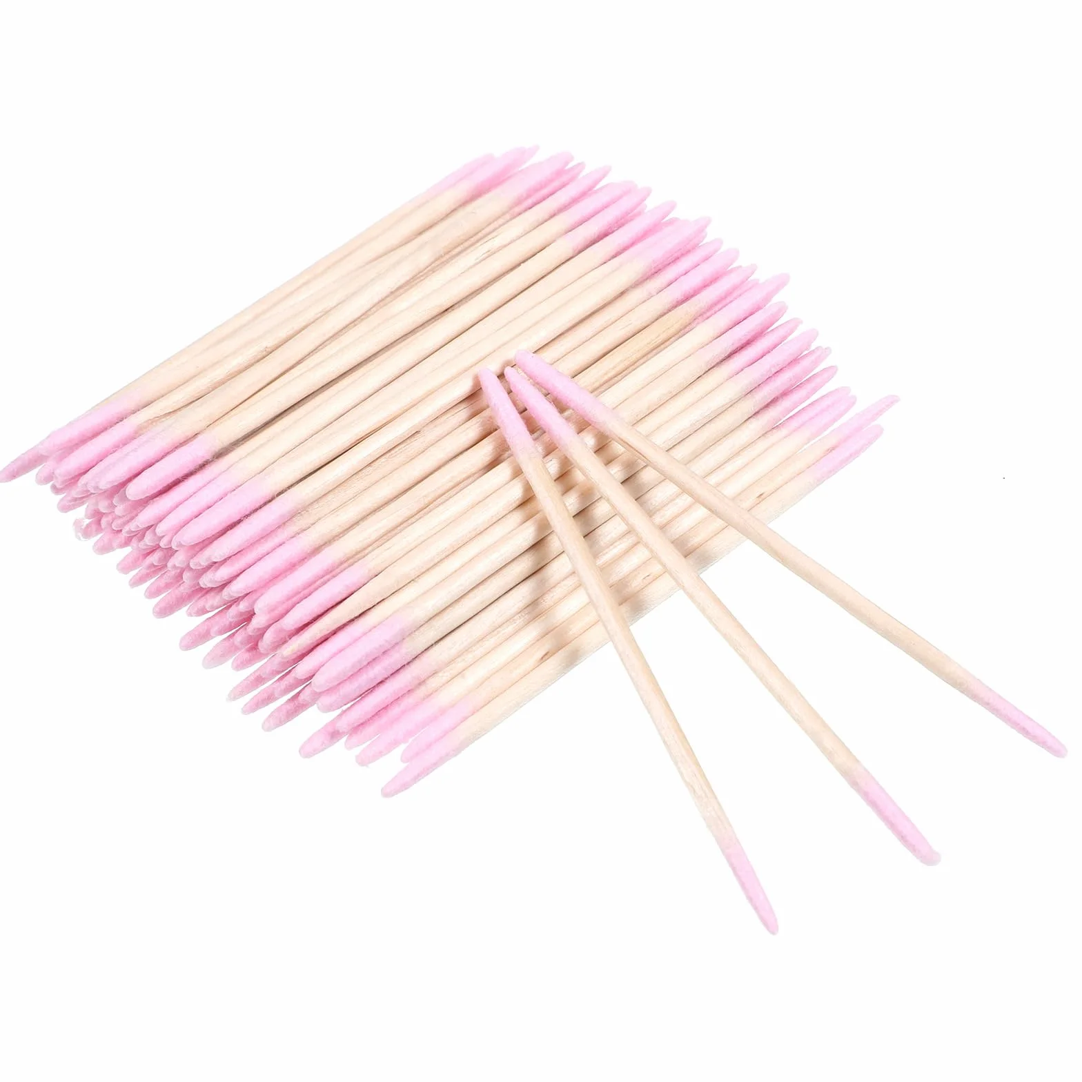 300 tamponi di cotone a punta di precisione, bastoncini per rimuovere lo smalto per unghie, applicatori per microblading, con manico in legno, tamponi di cotone a punta per rimuovere lo smalto per
