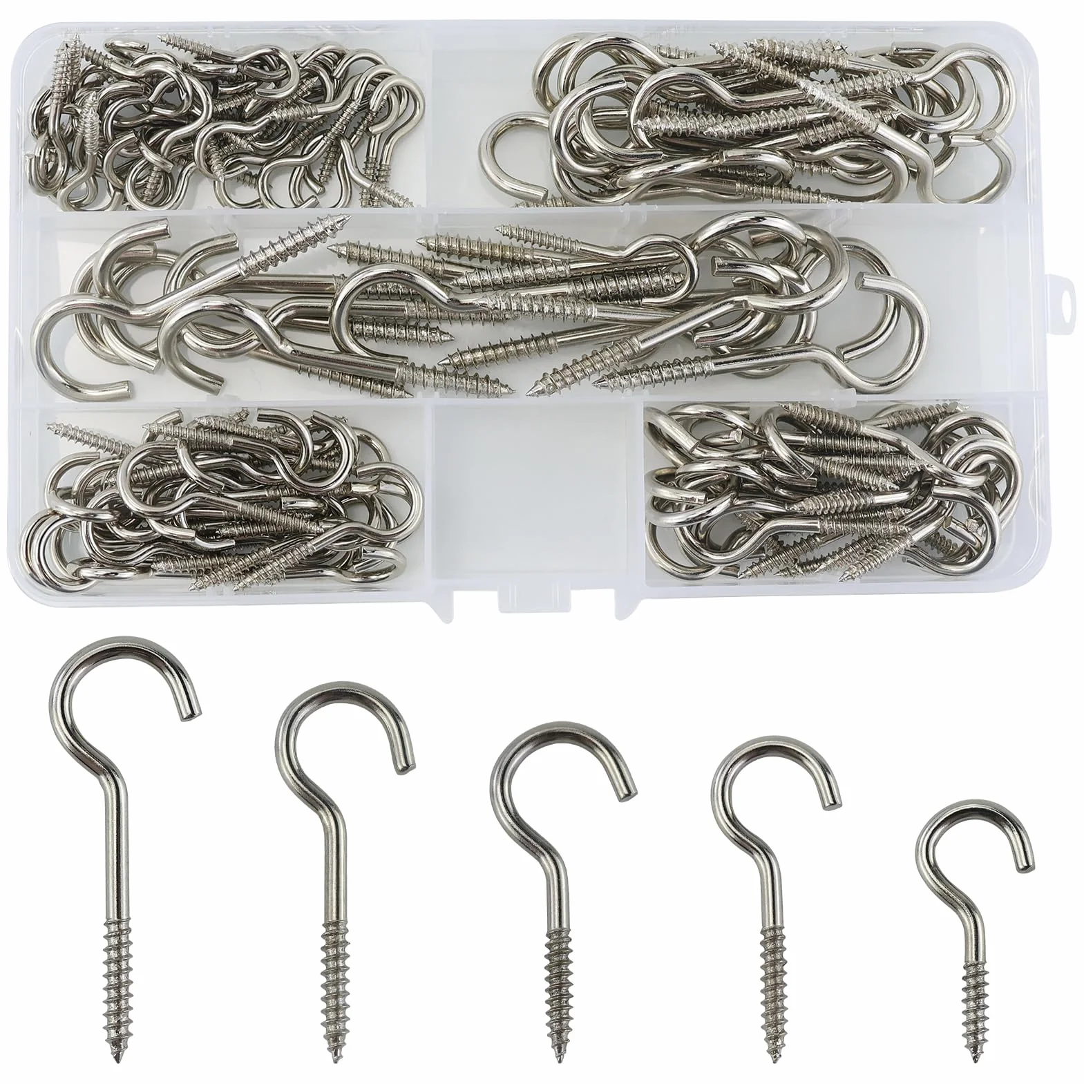 Ganci a vite in acciaio inox, gancio da soffitto, per appendere piante tazze da tè chiavi