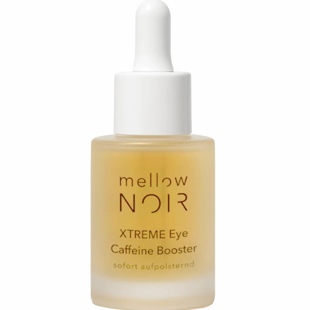 mellow NOIR XTREME Eye Caffeine Booster 15ml - EFFETTO RIMPOLPANTE IMMEDIATO – Siero contorno occhi alla caffeina per occhi stanchi e gonfi – combatte occhiaie e borse – Vegano – Cosmetici naturale