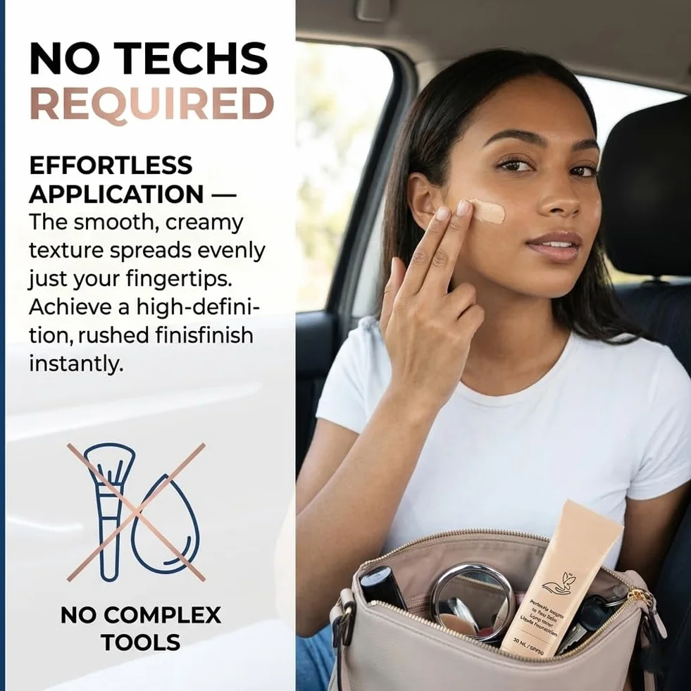 Luxe Cosmetics Colour Changing Foundation, Luxe Foundation Colour Changing Spf 50 for Mature Skin, Medium Coverage, Buildable Formula, Lightweight, Long-Lasting (1 Pcs)