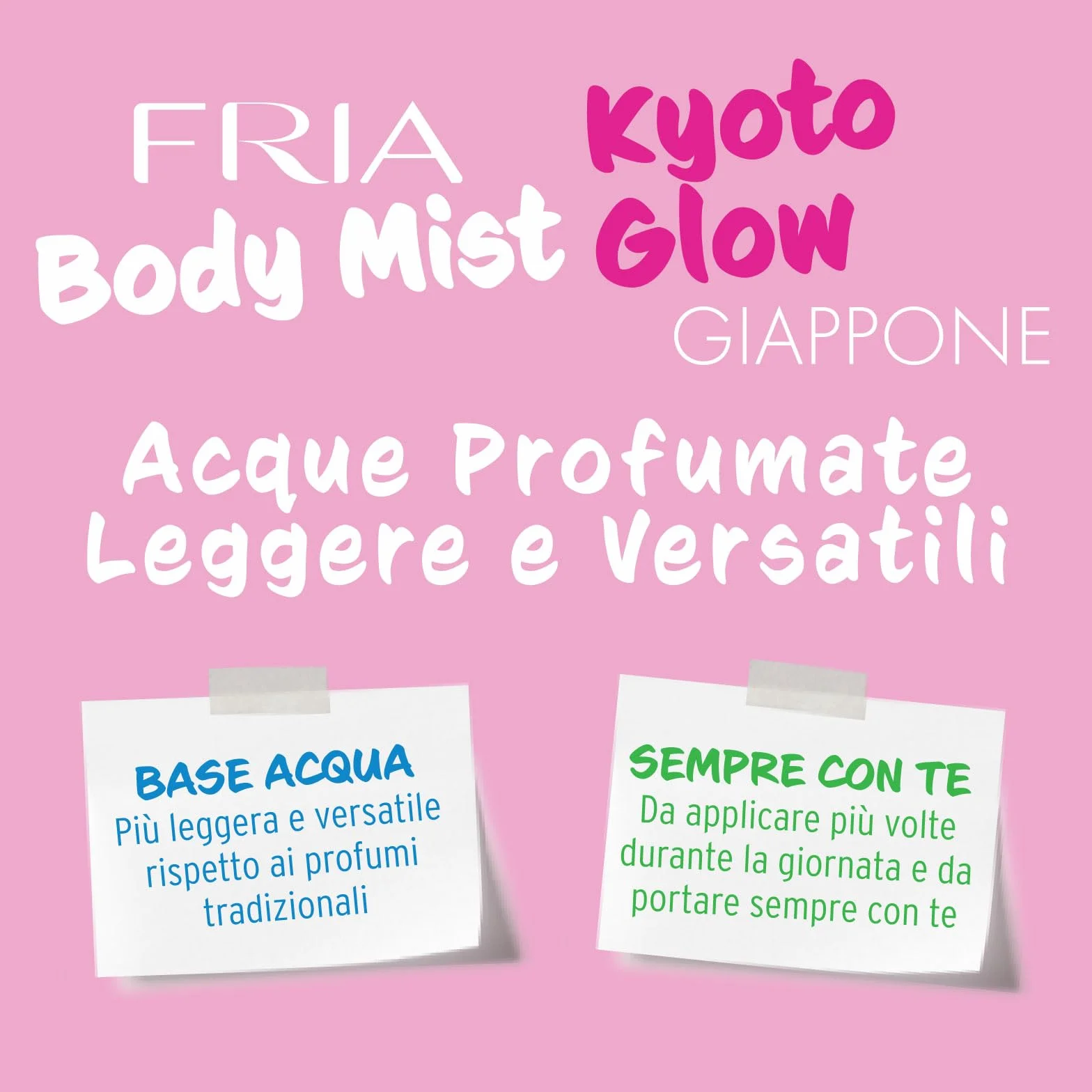 Fria Body Mist, Acqua Profumata Uomo e Donna, Fragranza Kyoto Glow Floreale con Bergamotto, Rosa e Vaniglia, Spray Corpo, 50 ml
