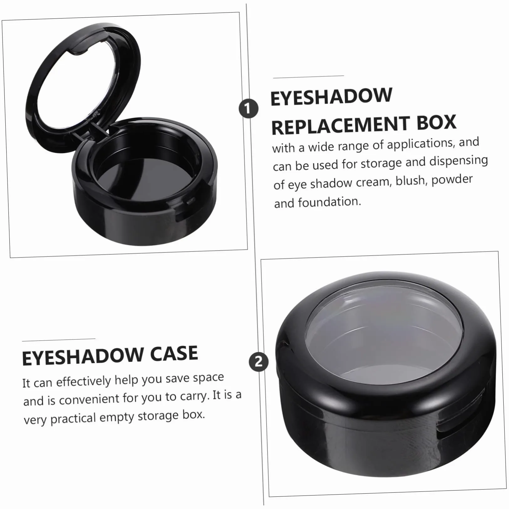 Baluue 24pezzi Contenitori Per Ombretti Monocromatici Organizer Cosmetici Portatile e Ombretti e Blush