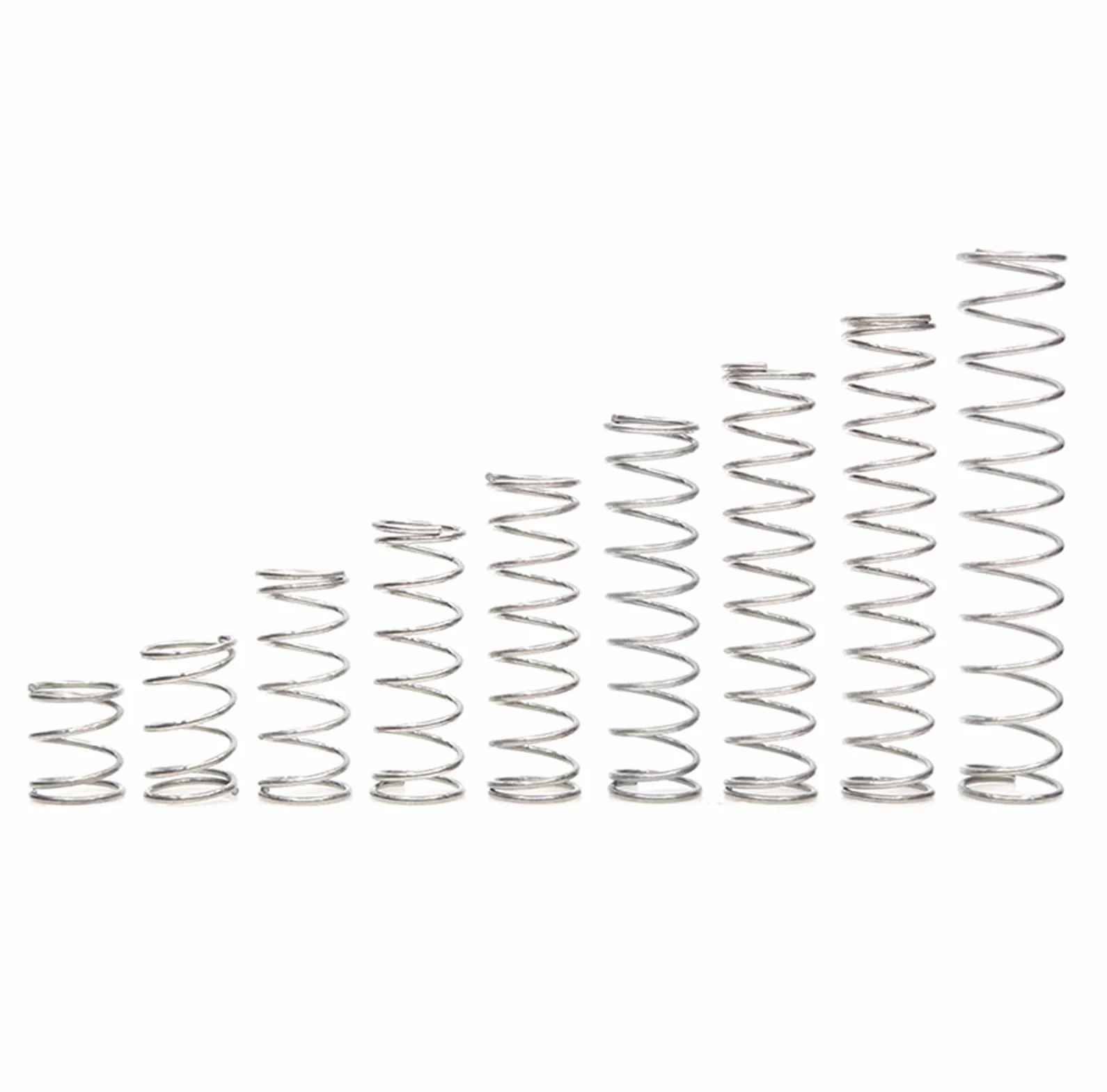 Molla Compressione 0.8mm x 7mm x 30mm Acciaio inossidabile 10 Pezzi