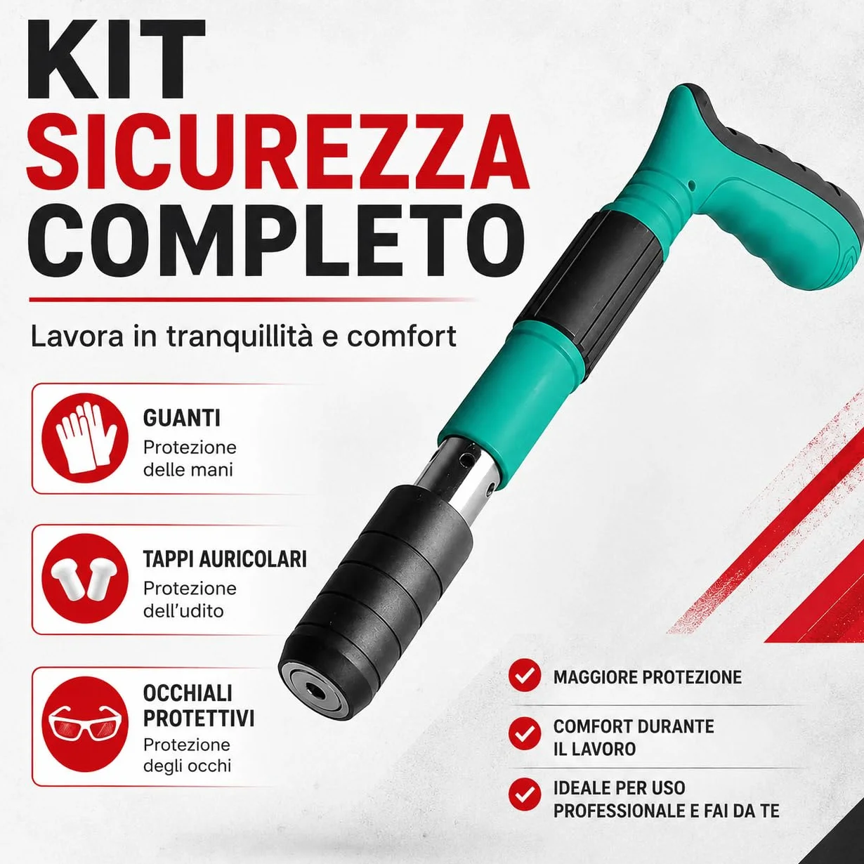 Rivettatrice Manuale Professionale - Pistola Sparachiodi ad Aria Compressa per Chiodi Tondi e Rivetti in Acciaio