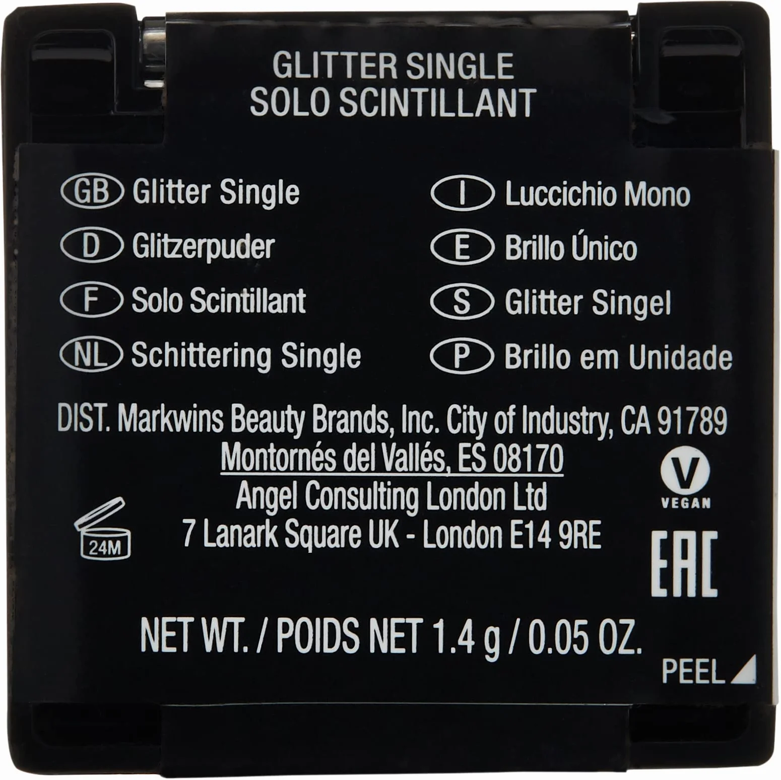 Wet n Wild - Color Icon Eyeshadow Glitter Single - Ombretto Glitter Brillante Singolo Bianco - Super Pigmentato, con Formula Idratante e Setosa - Vegan - Bleached