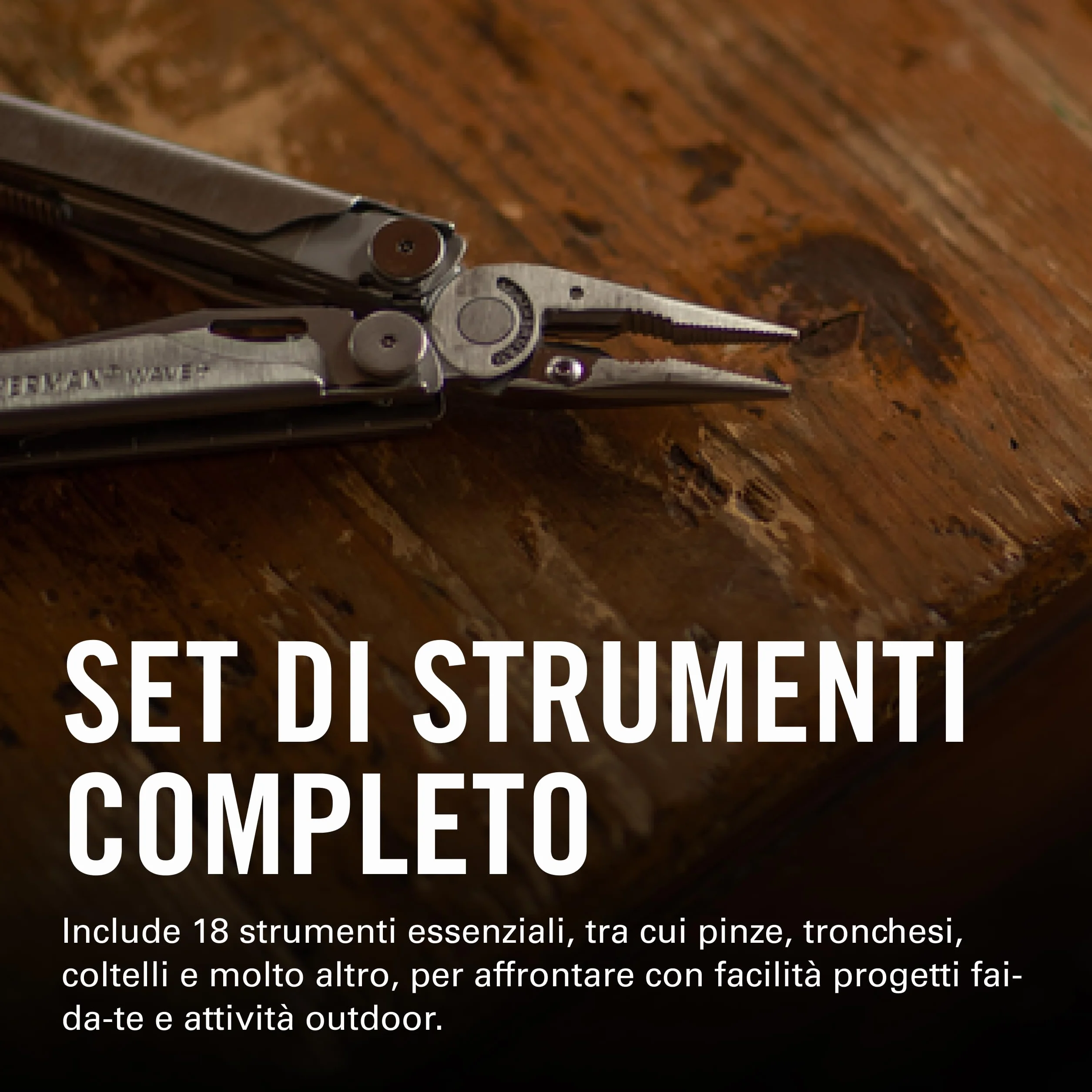 Leatherman Wave+ Multiutensile 18 in 1 Acciaio Inossidabile Lame Pinze Tagliafili Nero
