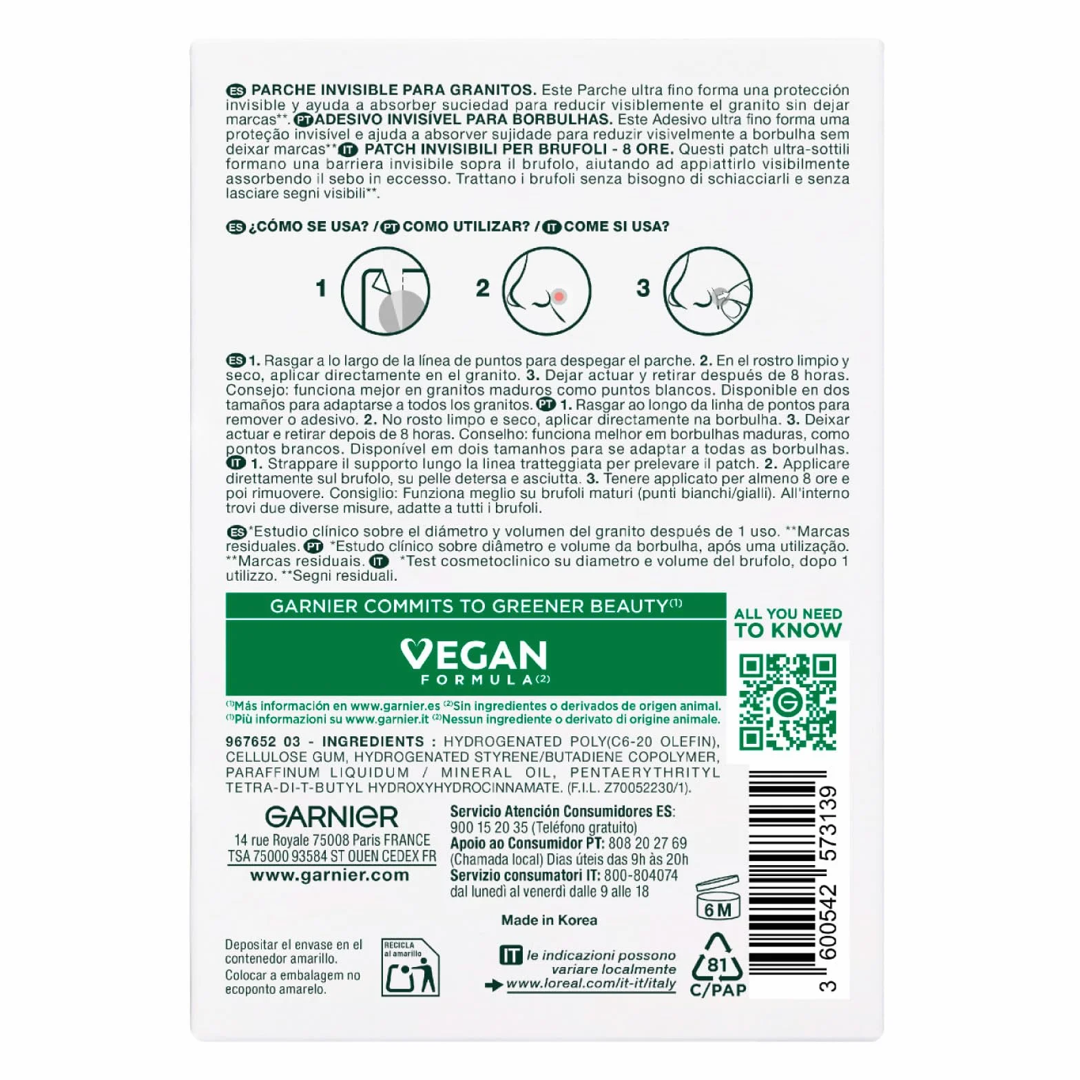Garnier PureActive Pimple Patch Cerotti Idrocolloidali Invisibili Imperfezioni Ridotte Brufoli Meno Visibili in 8 Ore Assorbe il Sebo in Eccesso Ultra-Sottile in Due Misure - 110 Patch