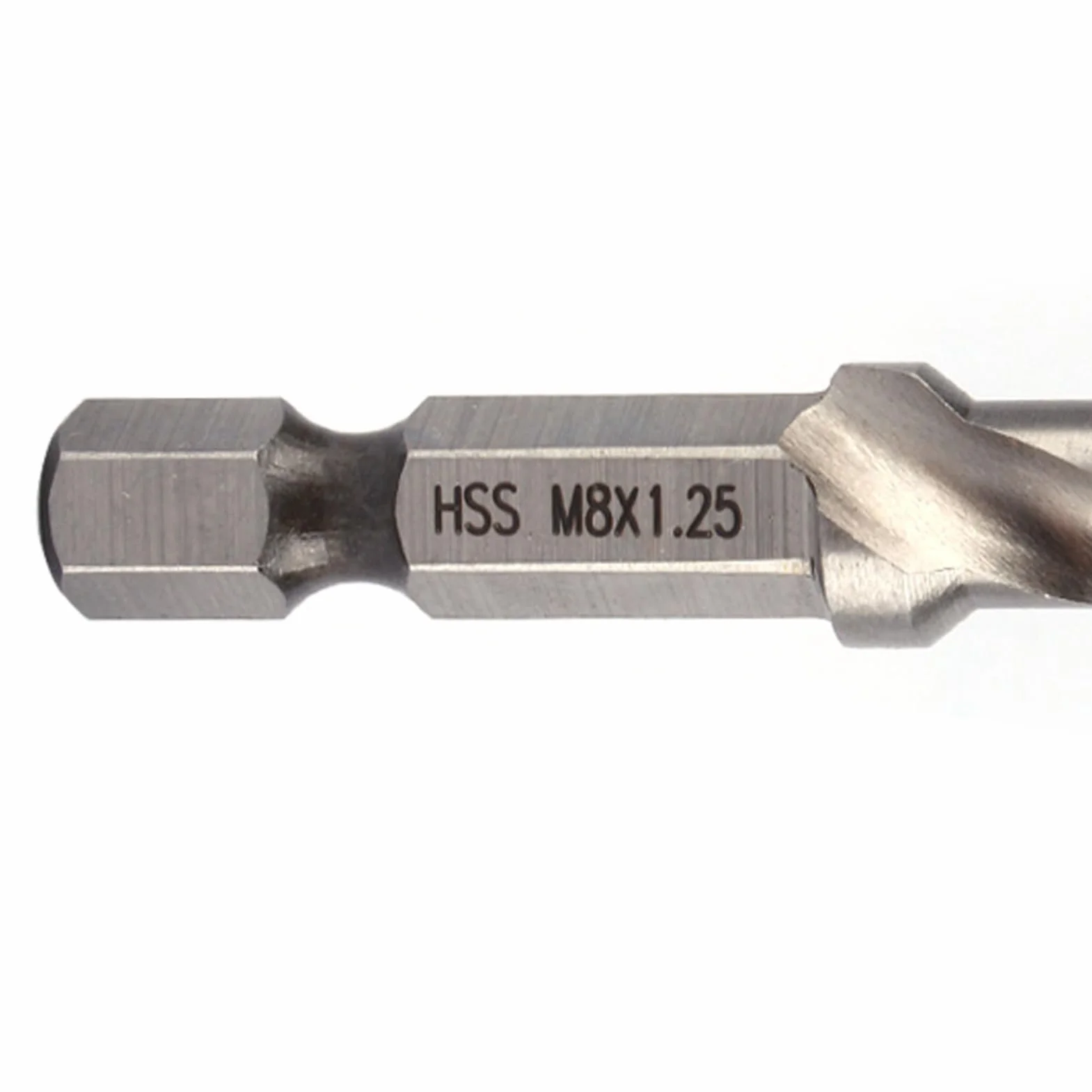 Maschio filettato M8 HSS filettatura metrica trapano esagonale per fori passanti