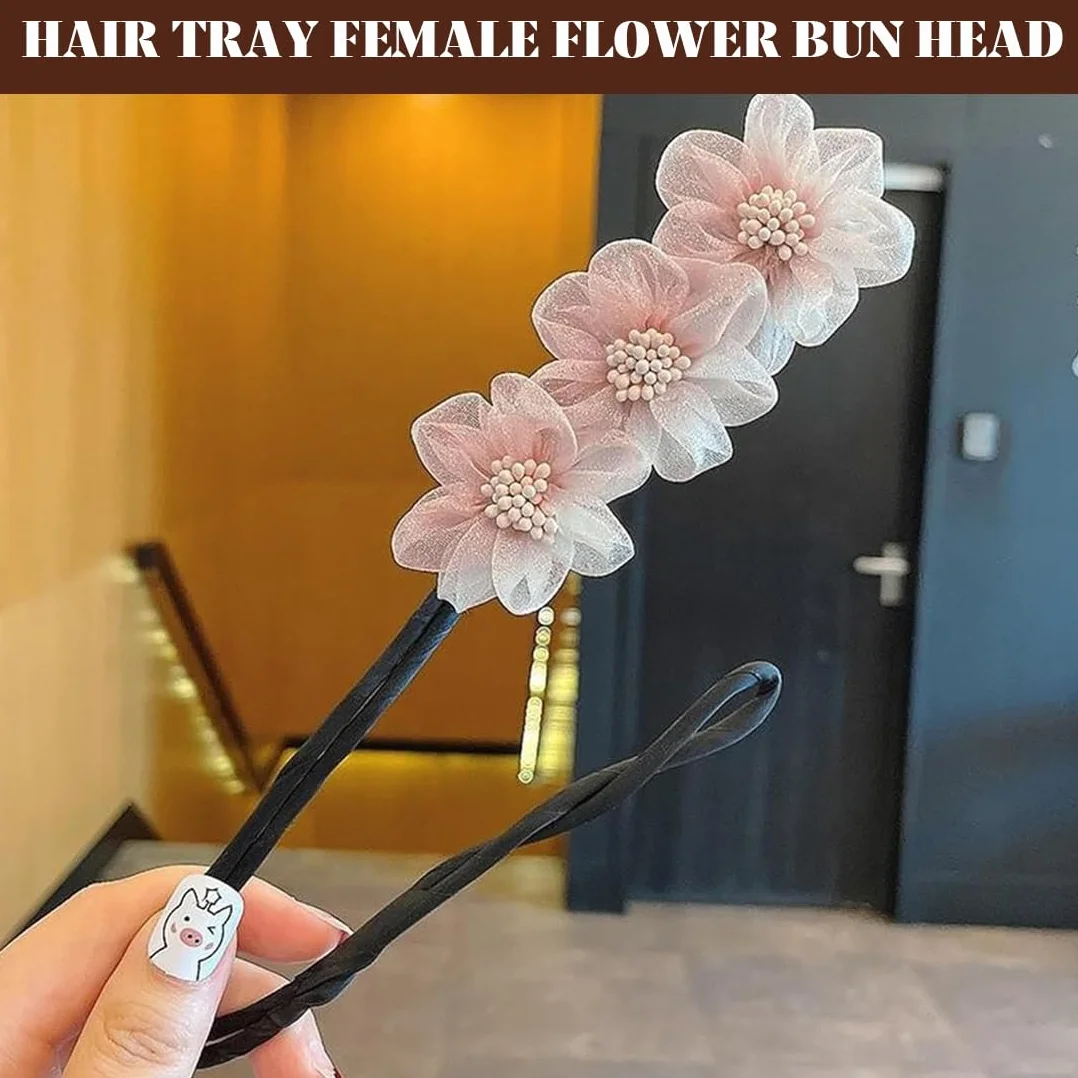 2 Pezzi Chignon Facile per Capelli,Creatore per Pane Ciambella Chignon a Ciambella, French Twist Accessori Capelli Ciambelle Chignon,Fiore Capelli Chignon per Donne Ragazze Bambini Balletto