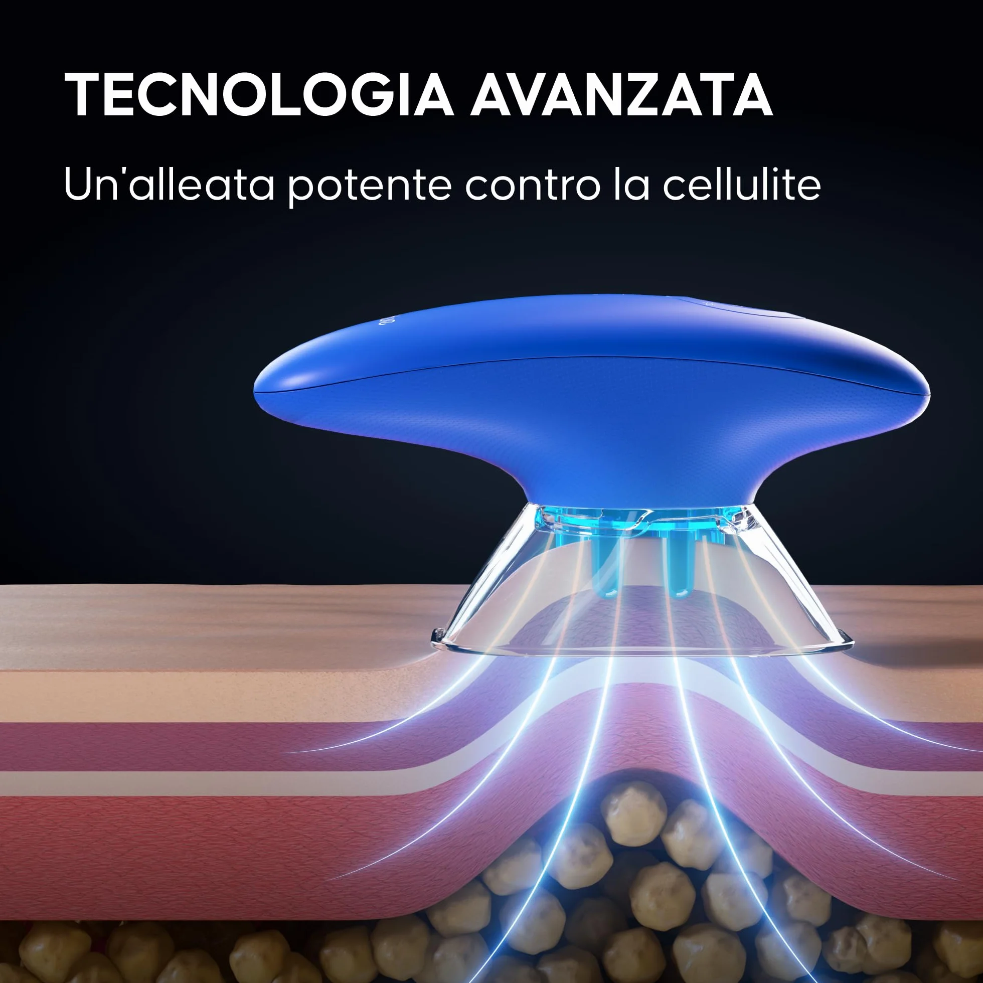 Massaggiatore anticellulite con ventosa elettrica Cellublue - Riduce la cellulite - Risultati visibili in 7 giorni - Palpato-rotolato, 6 livelli regolabili di intensità - Trattamento professionale a