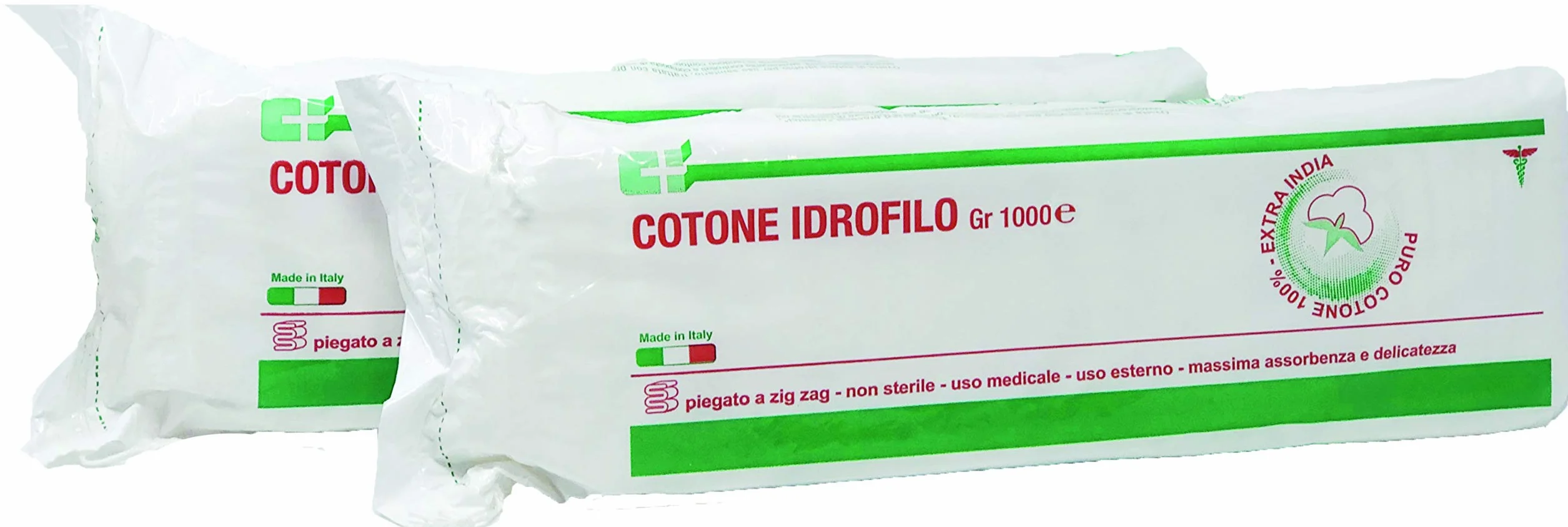 Cura Farma, Cotone Idrofilo 1kg Ovatta Non Sterile Altamente Assorbente Zig Zag Uso Medico