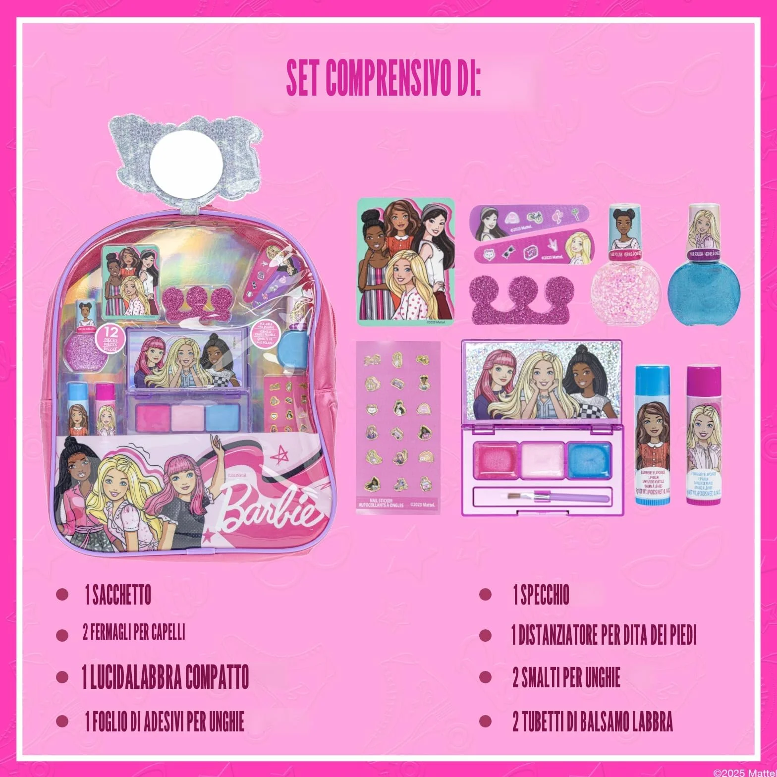 Barbie Zaino Trucco Bambine Set Bellezza Regalo