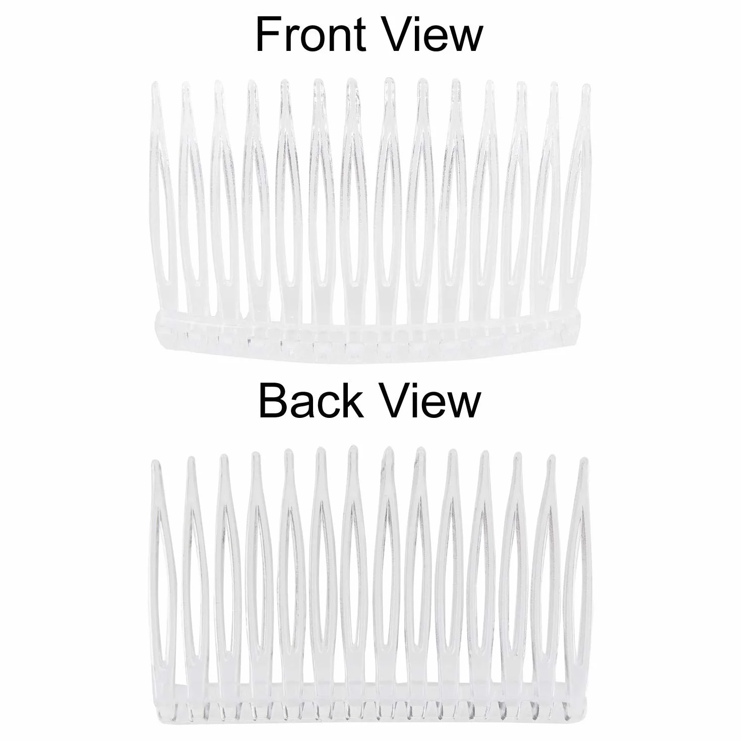 Confezione da 20 piccoli pettini laterali in plastica trasparente con denti lunghi, forcine per capelli, fermagli per capelli, per donne, velo da sposa, decorativo, fai da te, accessori per chignon