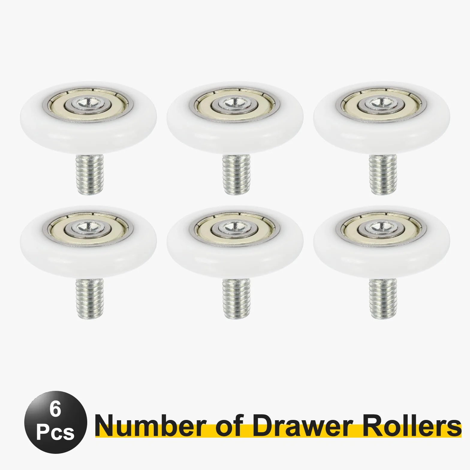 QUARKZMAN 6Pz Rotelle Box Doccia 28mm x 6mm Passo 4mm Cuscinetti Nylon Ricambio Puleggia per Cassetti Porte Scorrevoli Bianco