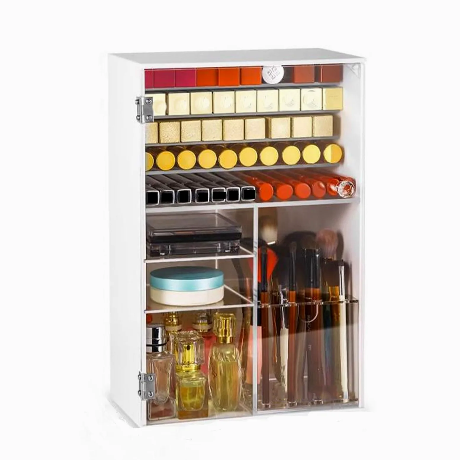 organizzatore per Il Trucco, organizzatore per Il Trucco in Acrilico, Contenitore per Cosmetici con divisorio Staccabile e Porta Trasparente, Contenitore per Il Trucco, Rossetti, pennelli