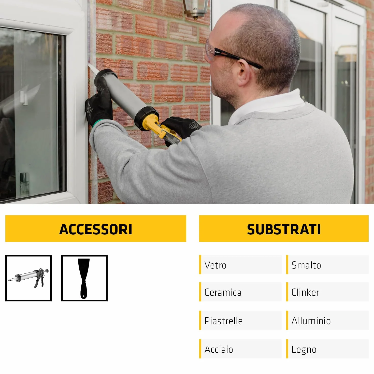 SIKA SikaSeal-174 Construction Silicone neutro Nero 300ml Antimuffa UV