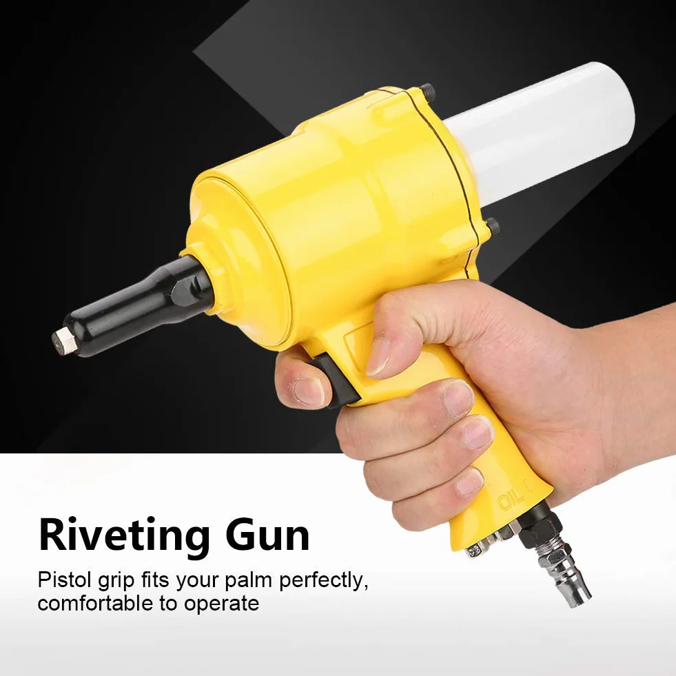 Pistola per Rivetti Pneumatica Rivettatrice Ad Aria Compressa per Chiodi in Alluminio Ferro e Acciaio Inossidabile